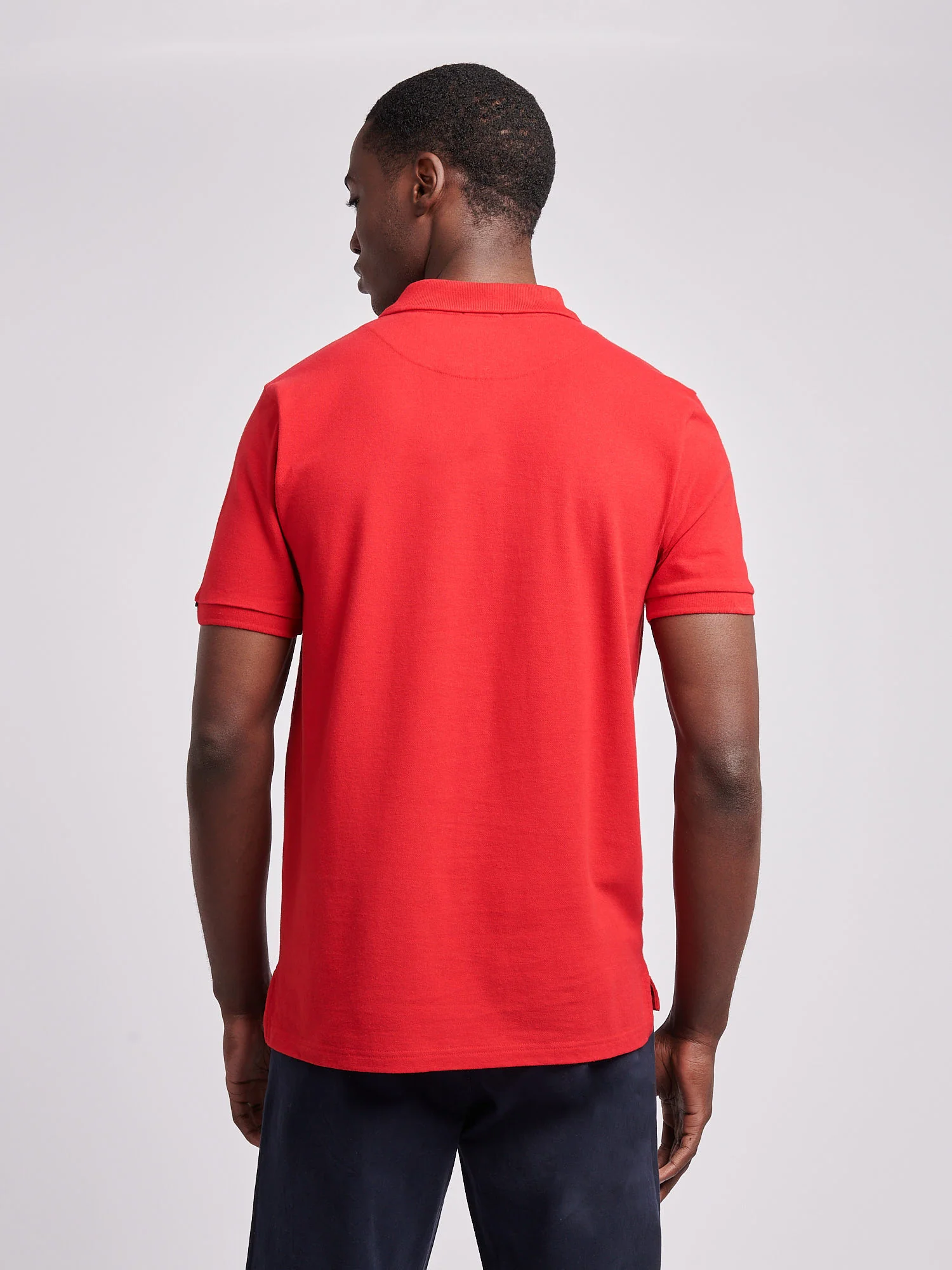Mens Large Player Pique Polo Shirt in Haute Red - Image 4