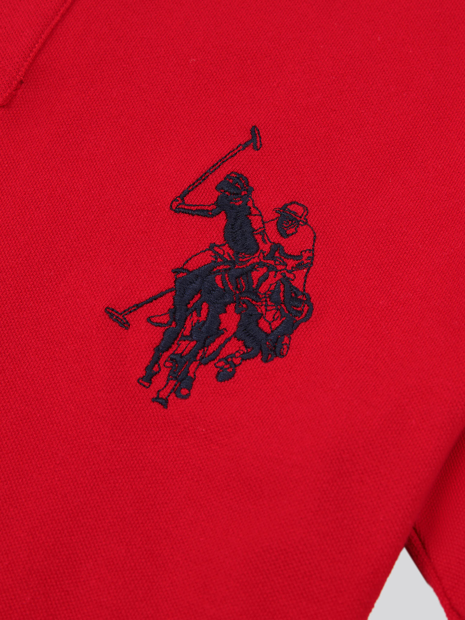 Mens Large Player Pique Polo Shirt in Haute Red - Image 7