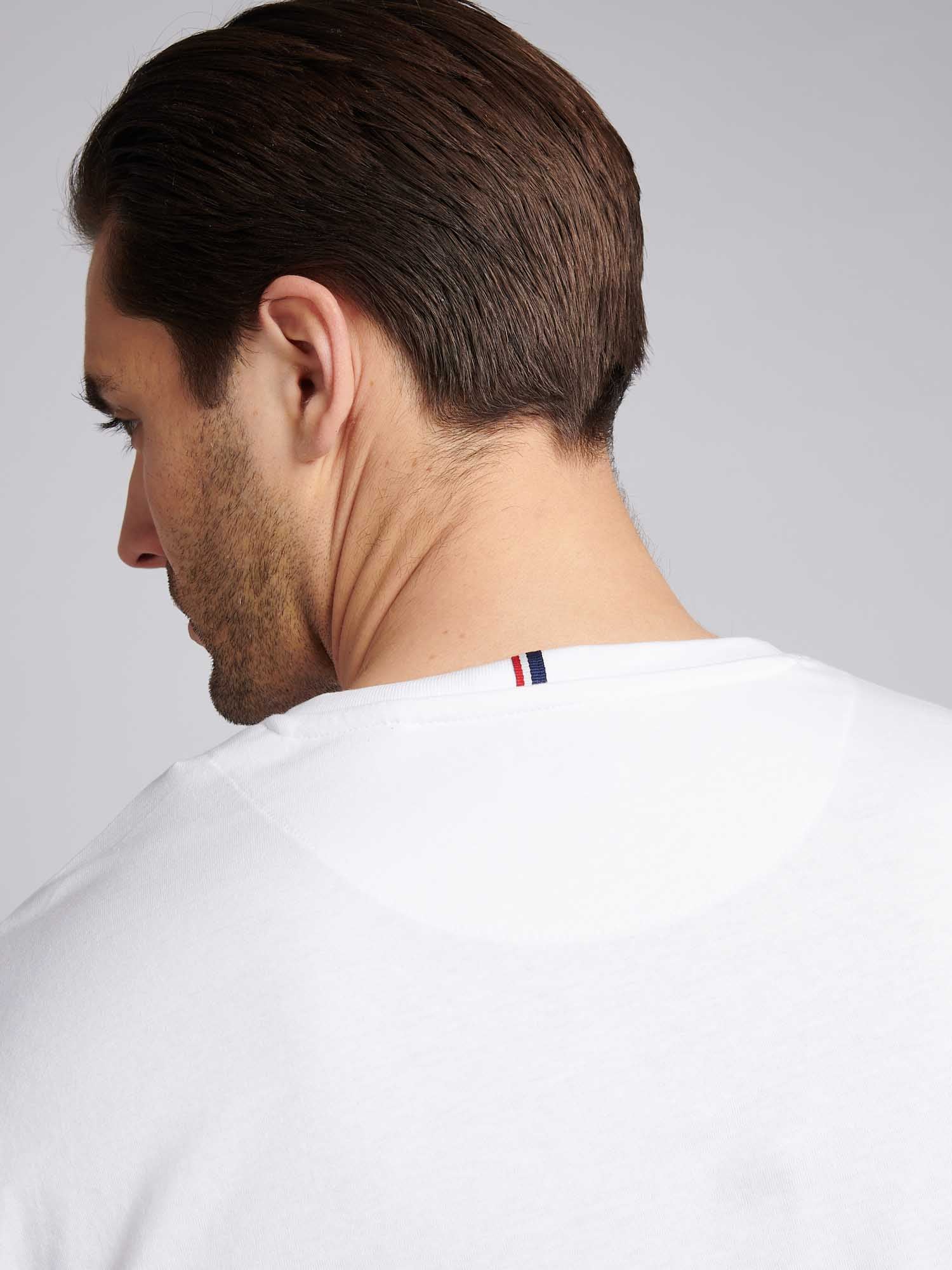 Mens Large Player T-Shirt in White / Dark Sapphire Navy DHM - Image 6