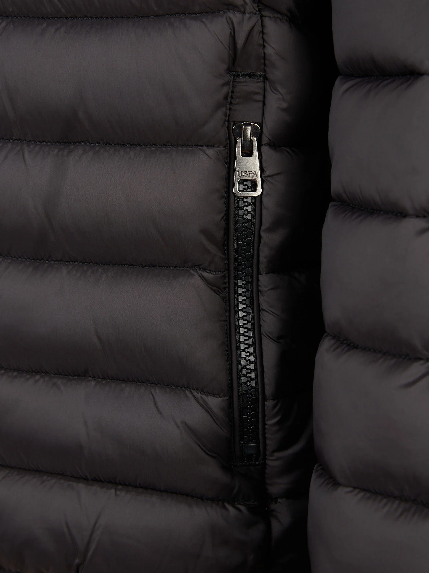Mens Lightweight Bound Quilted Jacket Black Bright White DHM - Image 11