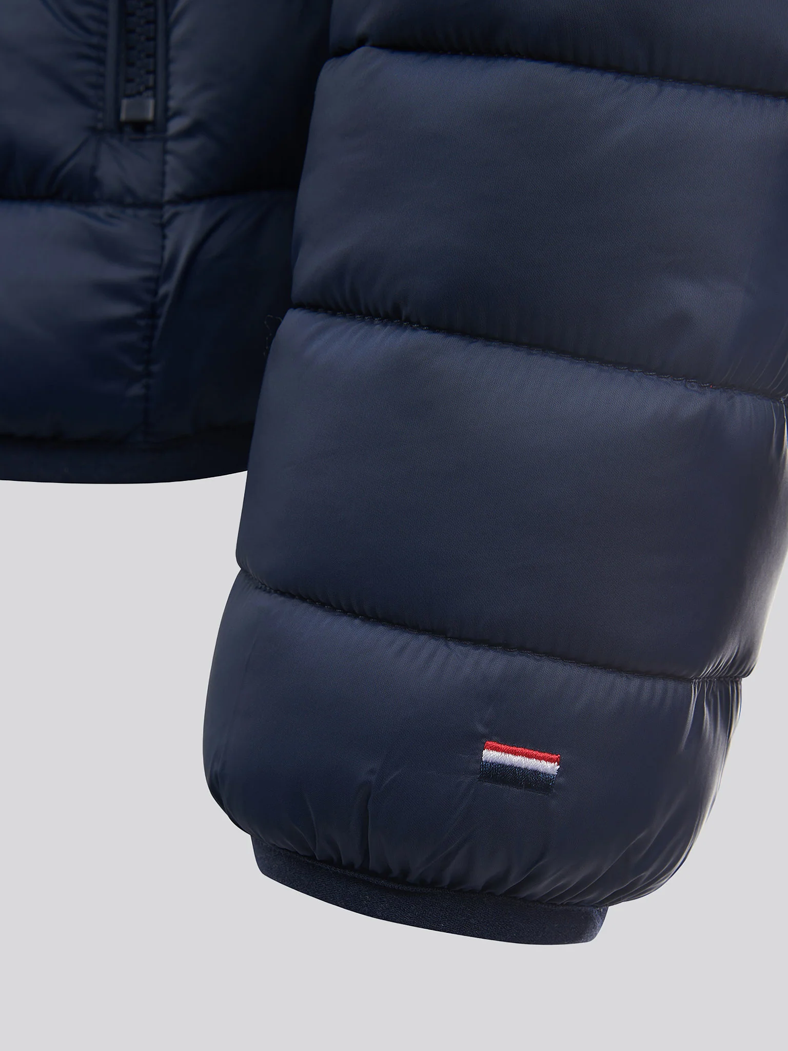 Mens Lightweight Bound Quilted Jacket Dark Sapphire Navy / Haute Red DHM - Image 11