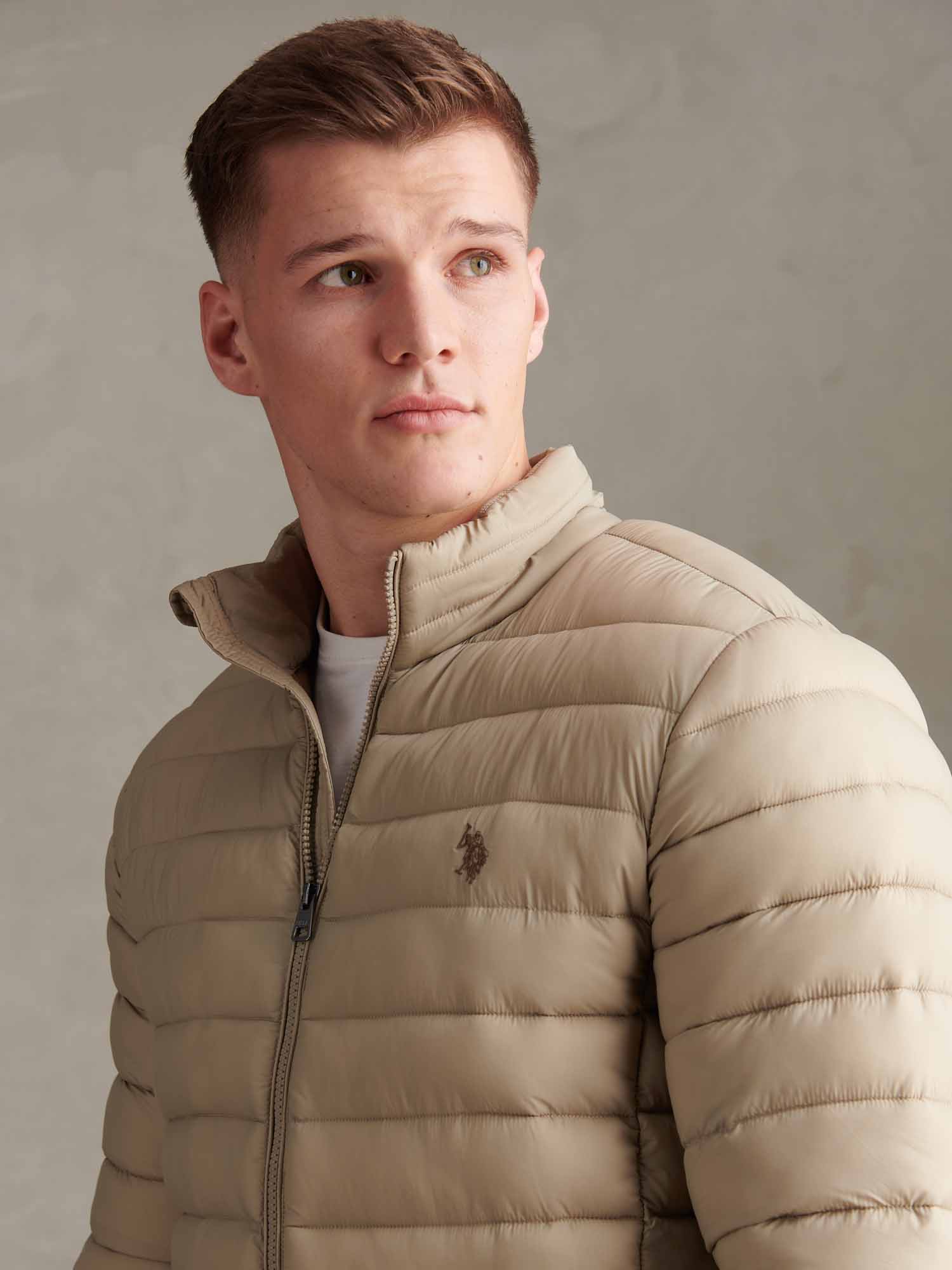 Mens Lightweight Bound Quilted Jacket Trench Coat - Image 2