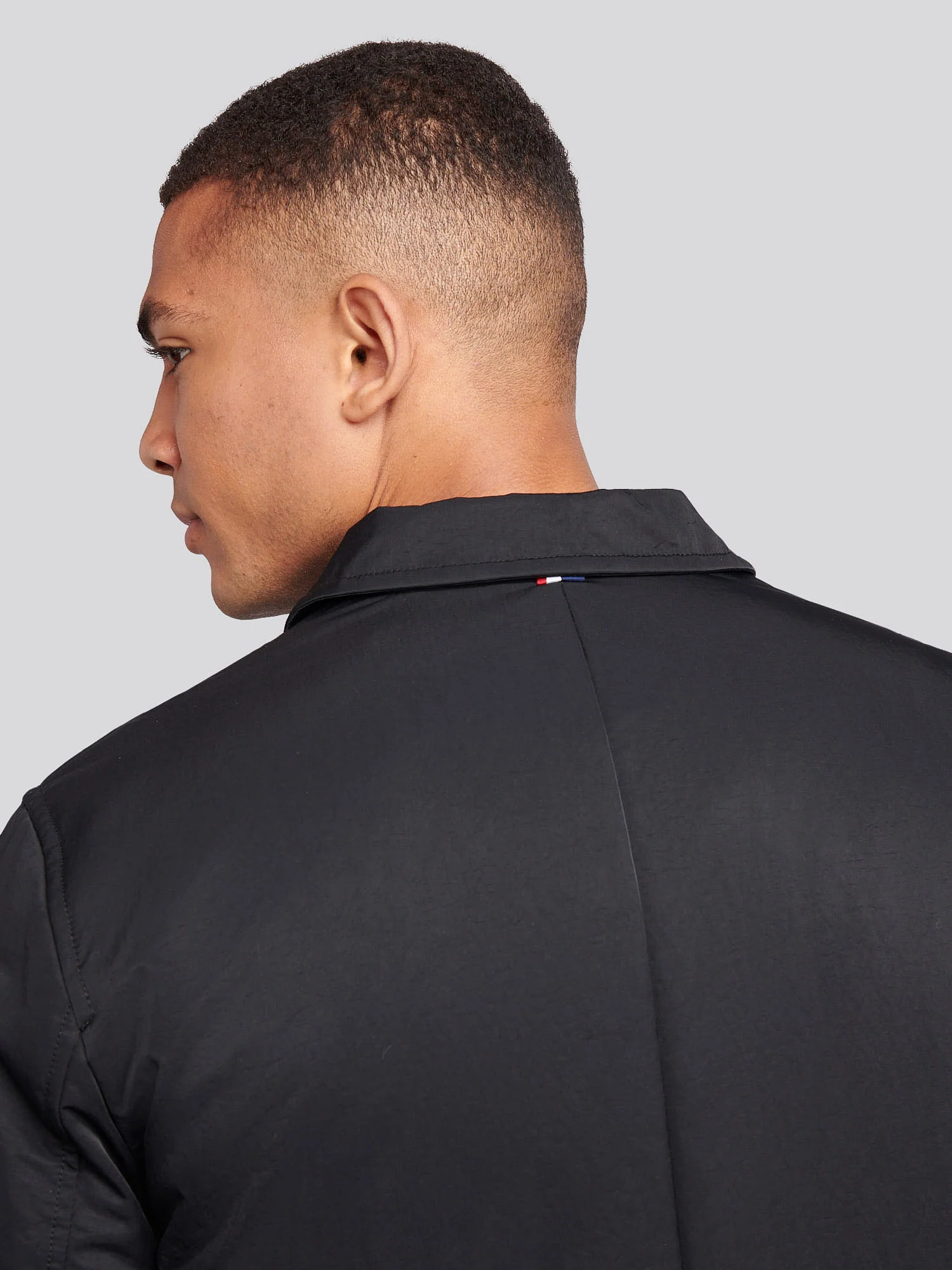 Mens Lightweight Quilted Mac in Black - Image 6