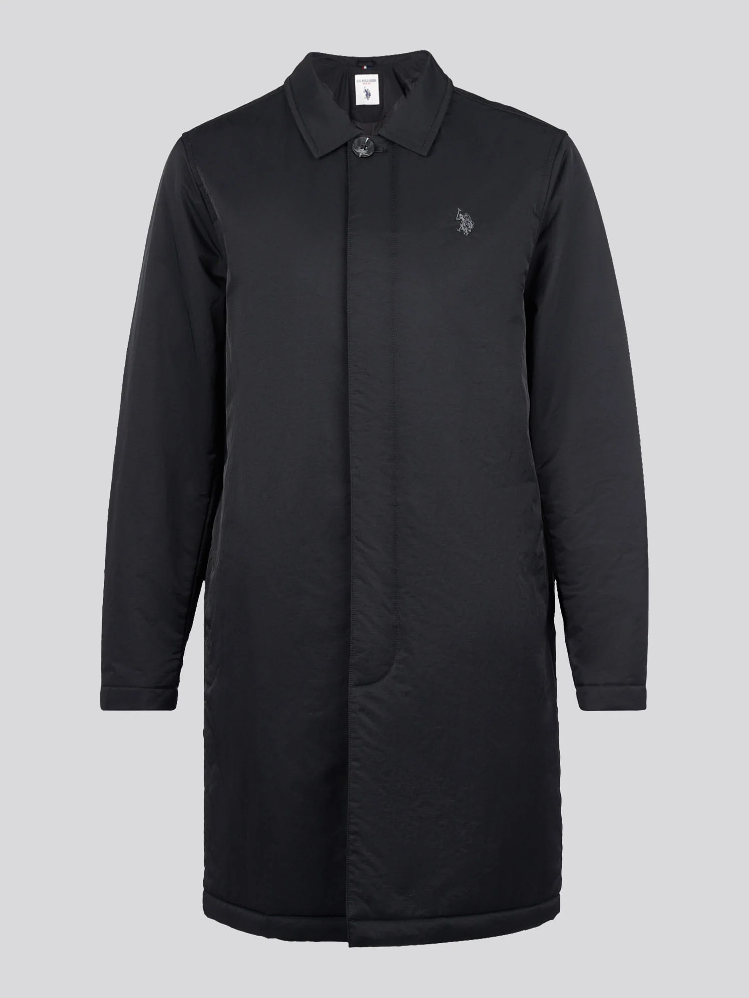 Mens Lightweight Quilted Mac in Black - Image 7