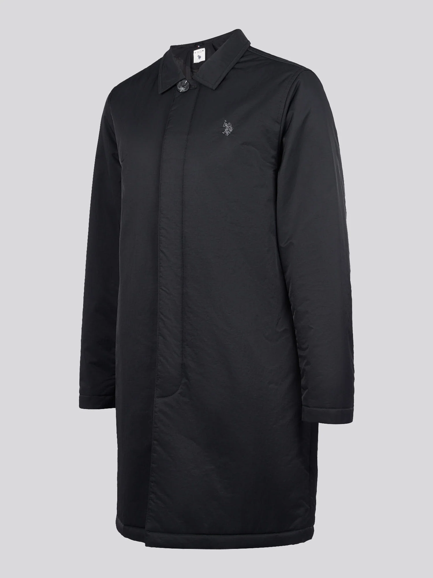 Mens Lightweight Quilted Mac in Black - Image 8