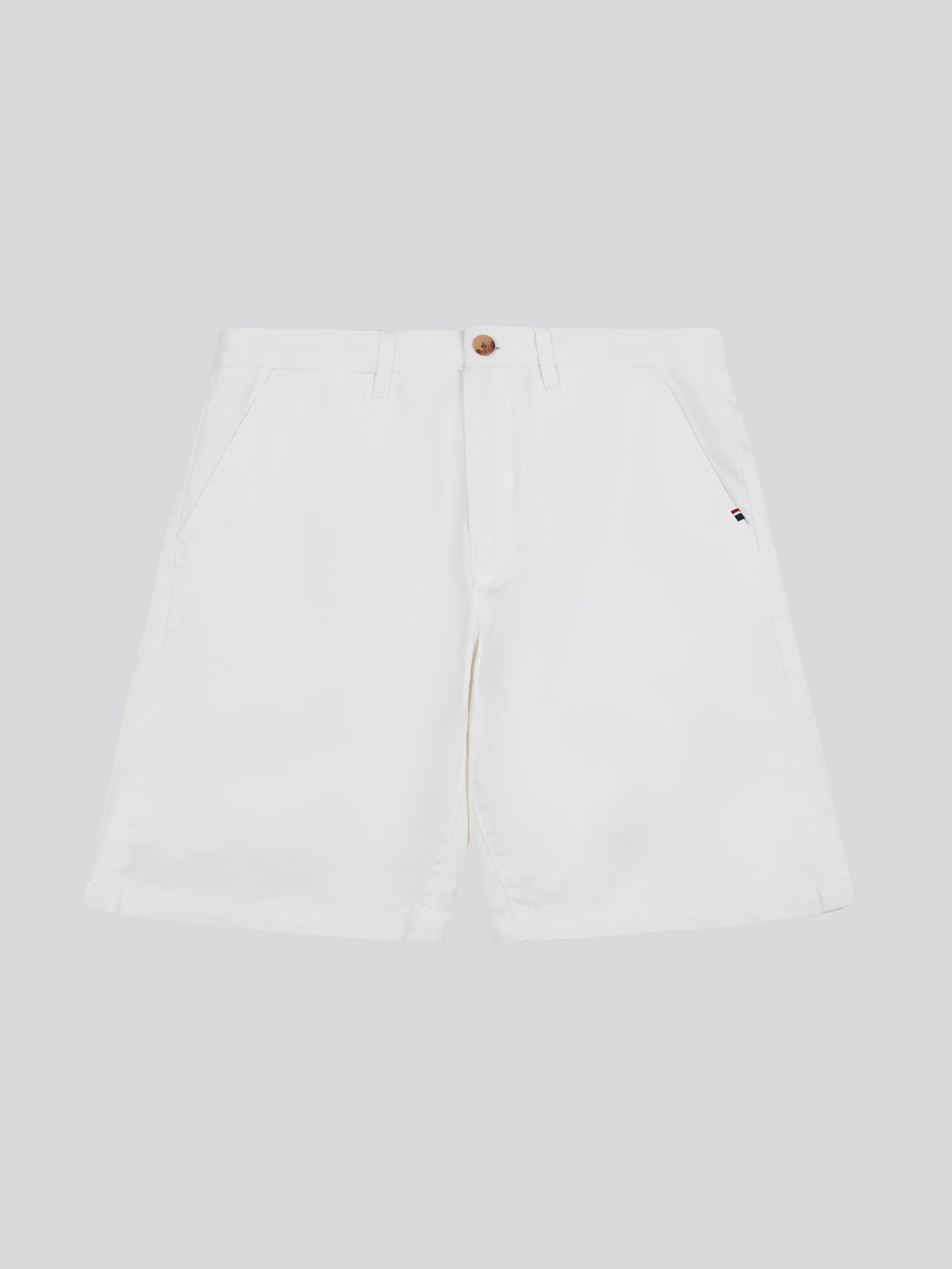Mens Linen Blend Chino Shorts in Bright White - Image 6