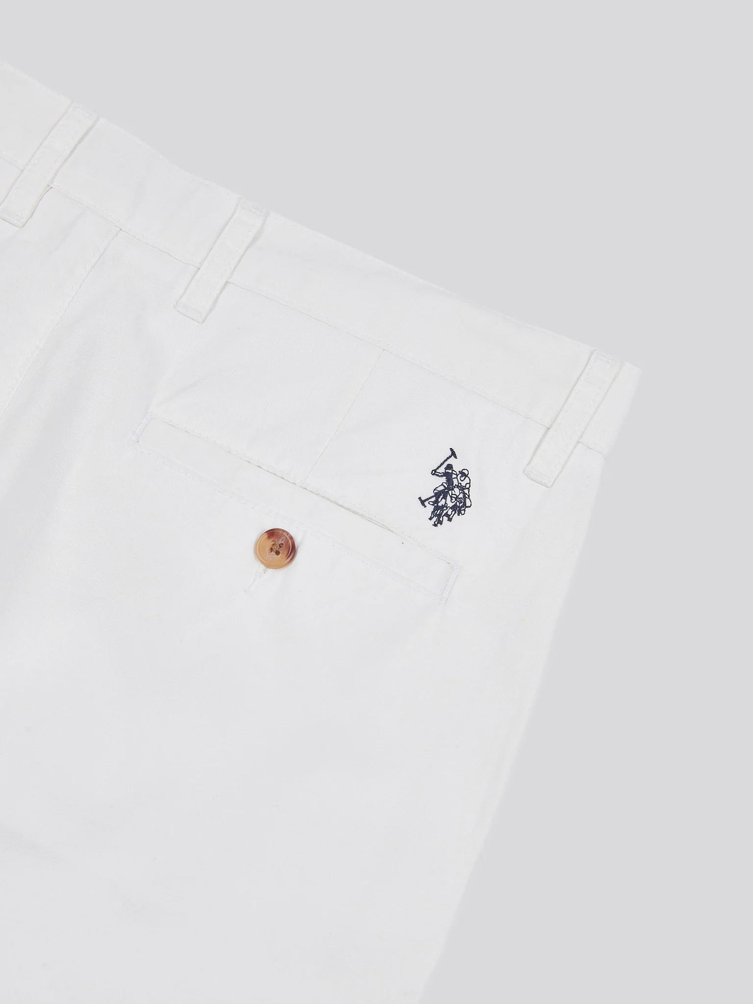Mens Linen Blend Chino Shorts in Bright White - Image 9