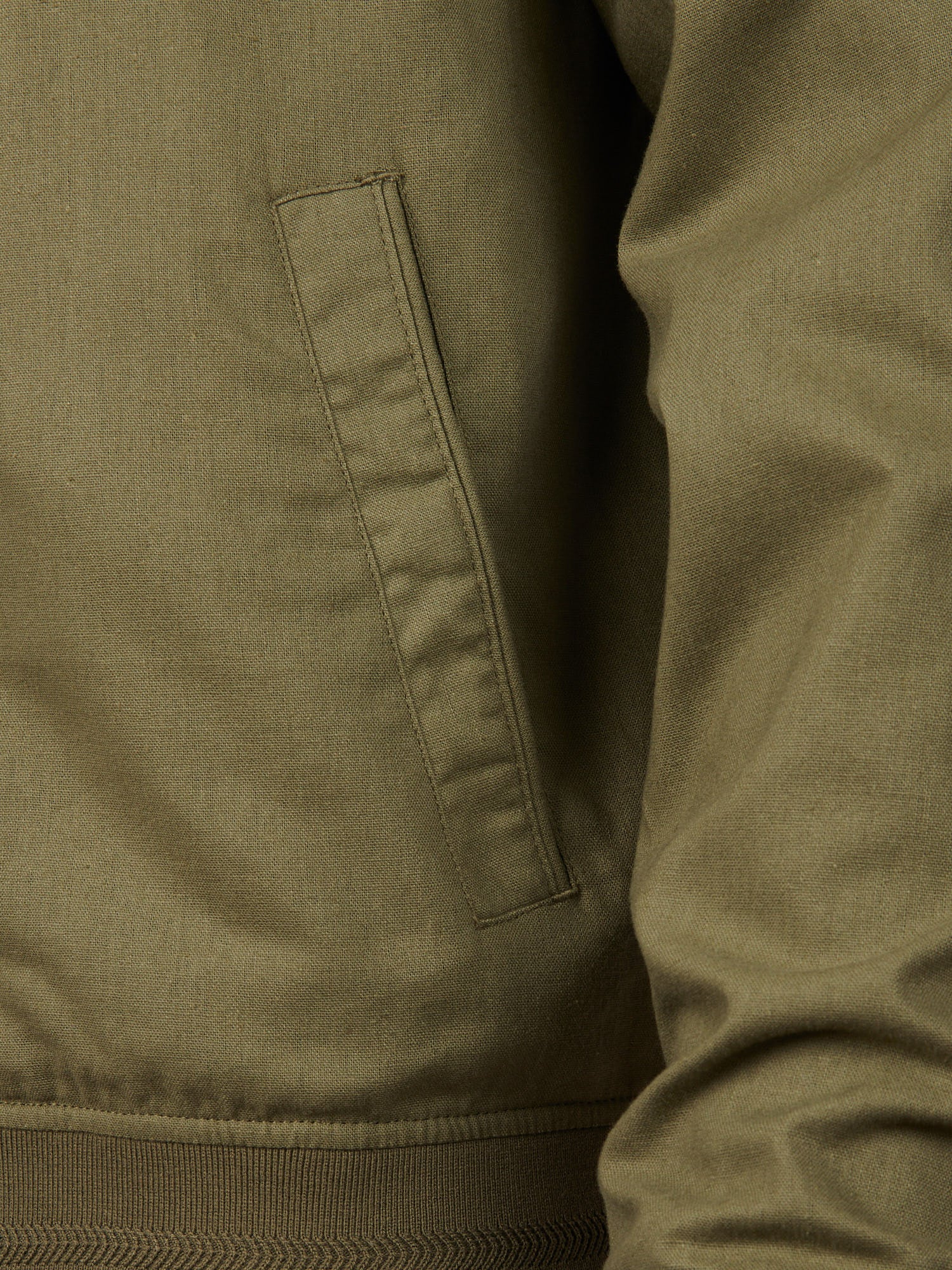 Mens Linen Blend Classic Bomber Deep Lichen Green - Image 10