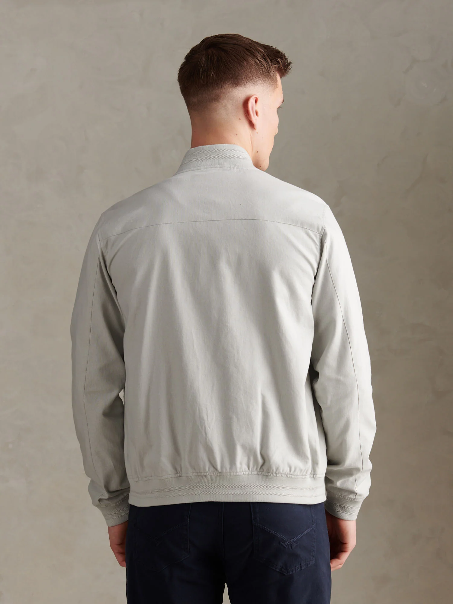 Mens Linen Blend Classic Bomber Northern Droplet - Image 4