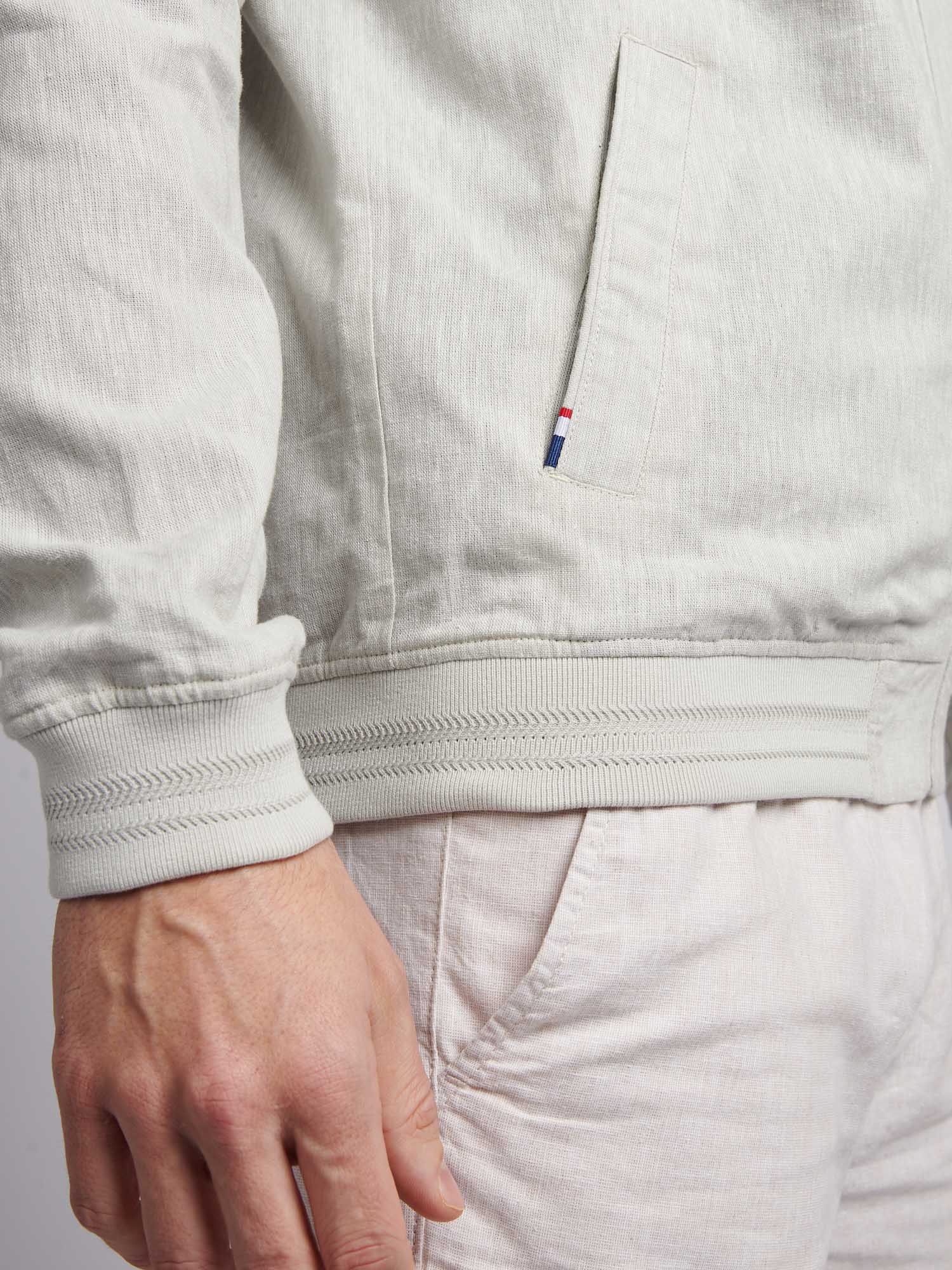 Mens Linen Blend Classic Bomber Northern Droplet - Image 6