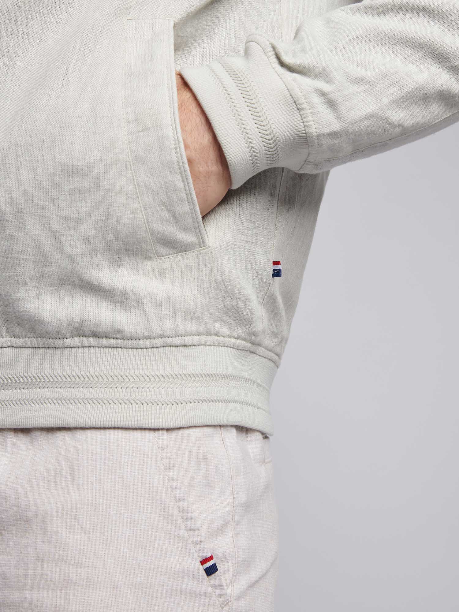Mens Linen Blend Classic Bomber Northern Droplet - Image 7