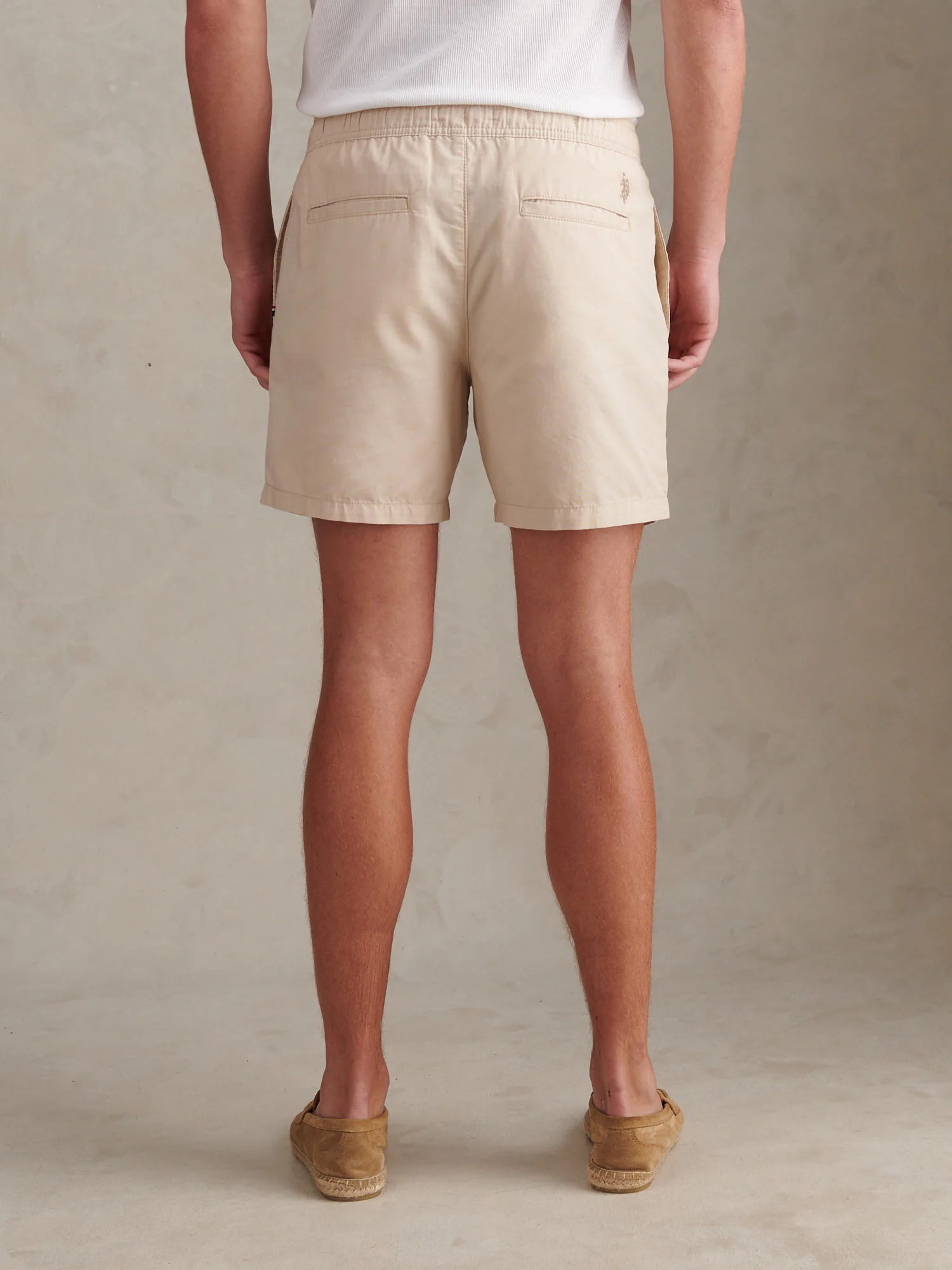 Mens Linen Blend Deck Shorts French Oak - Image 4