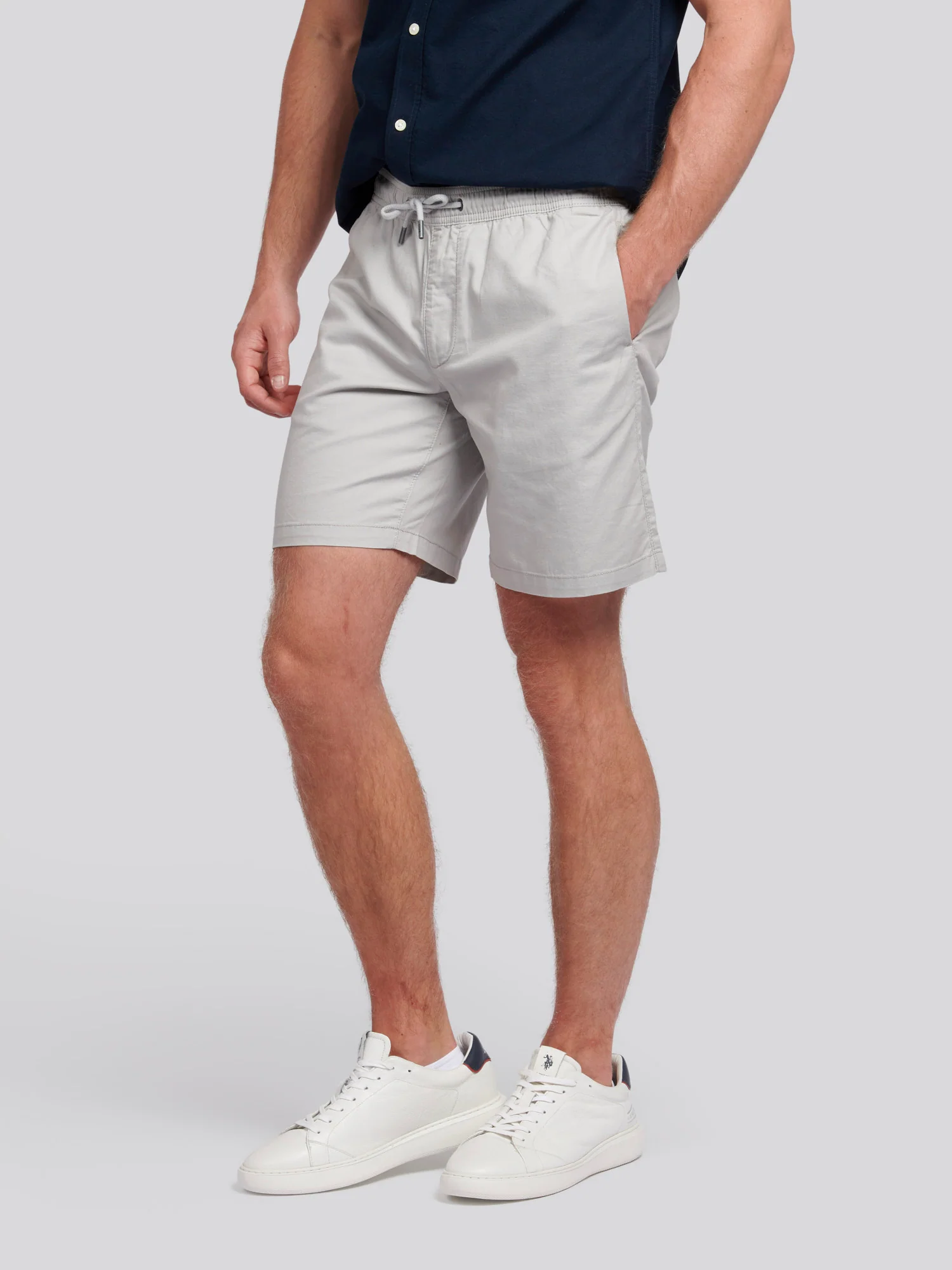 Mens Linen Blend Deck Shorts Harbor Mist