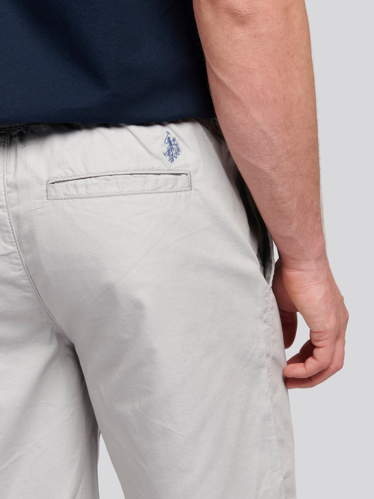 Mens Linen Blend Deck Shorts Harbor Mist - Image 2