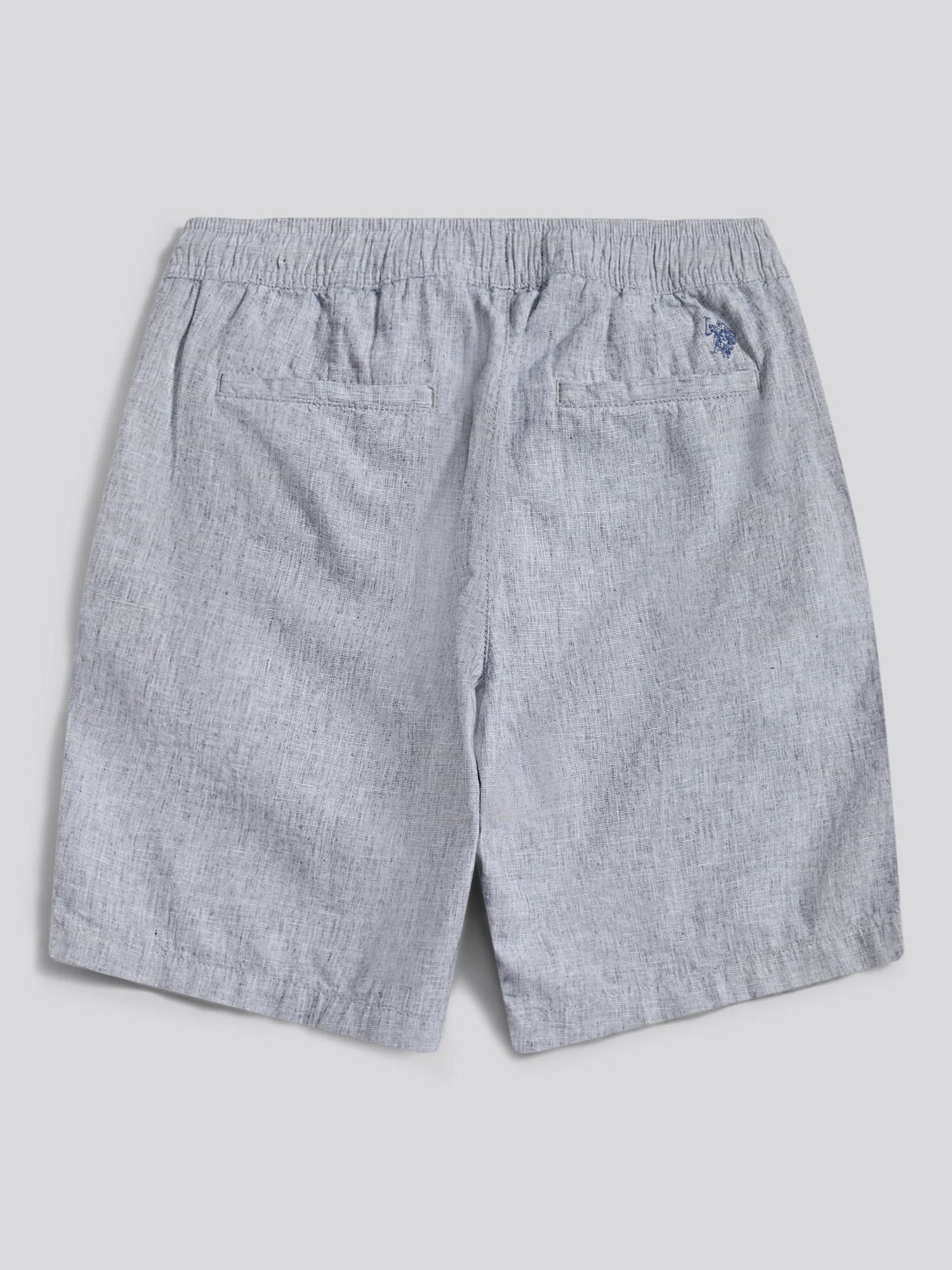 Mens Linen Blend Drawstring Short in Dark Sapphire Navy / Moonlight Blue DHM - Image 7