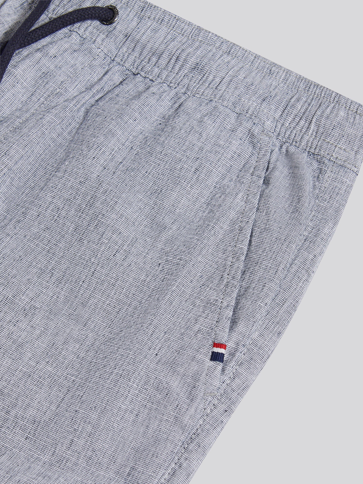 Mens Linen Blend Drawstring Short in Dark Sapphire Navy / Moonlight Blue DHM - Image 9