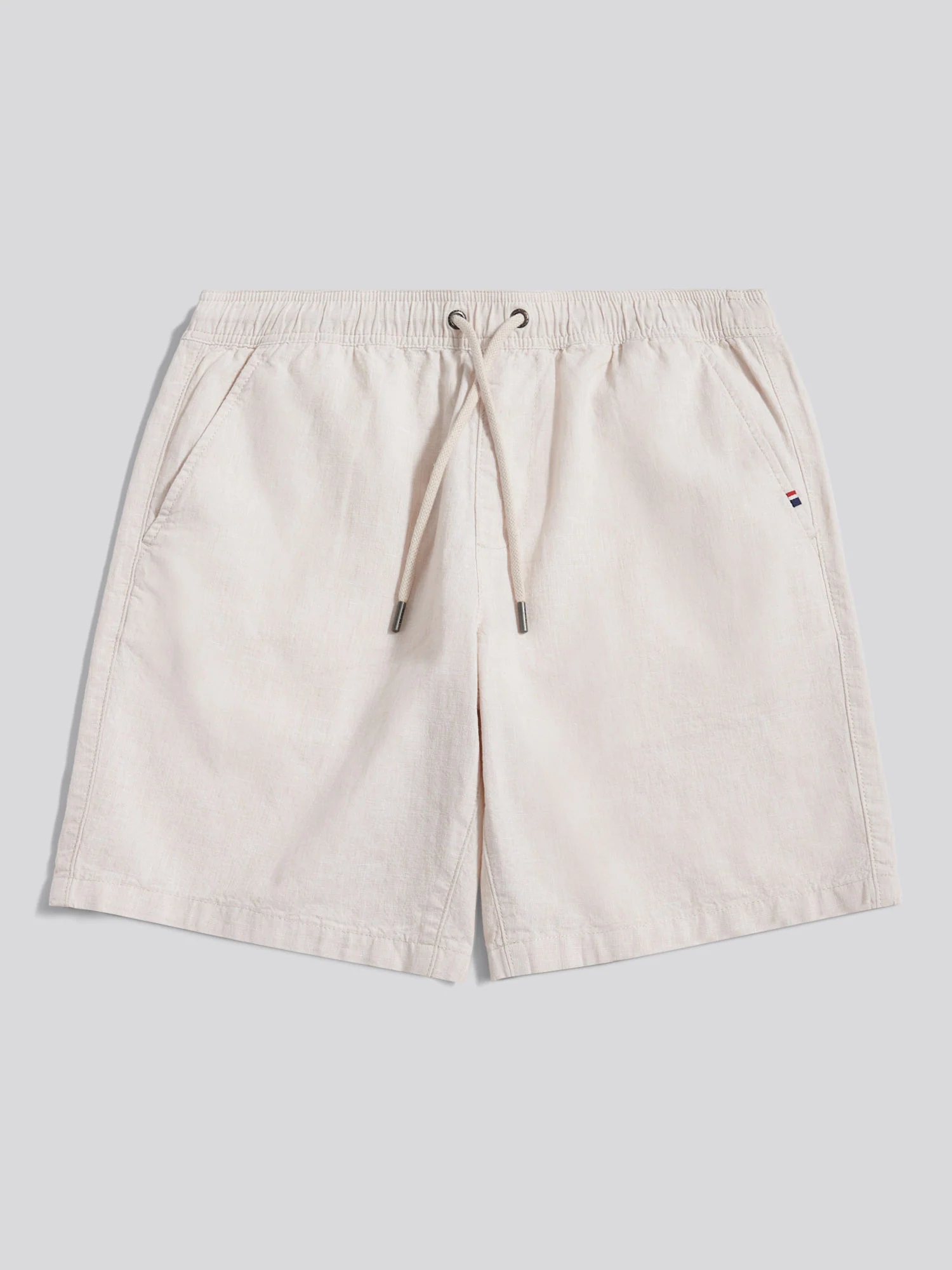 Mens Linen Blend Drawstring Short in Doeskin - Image 7