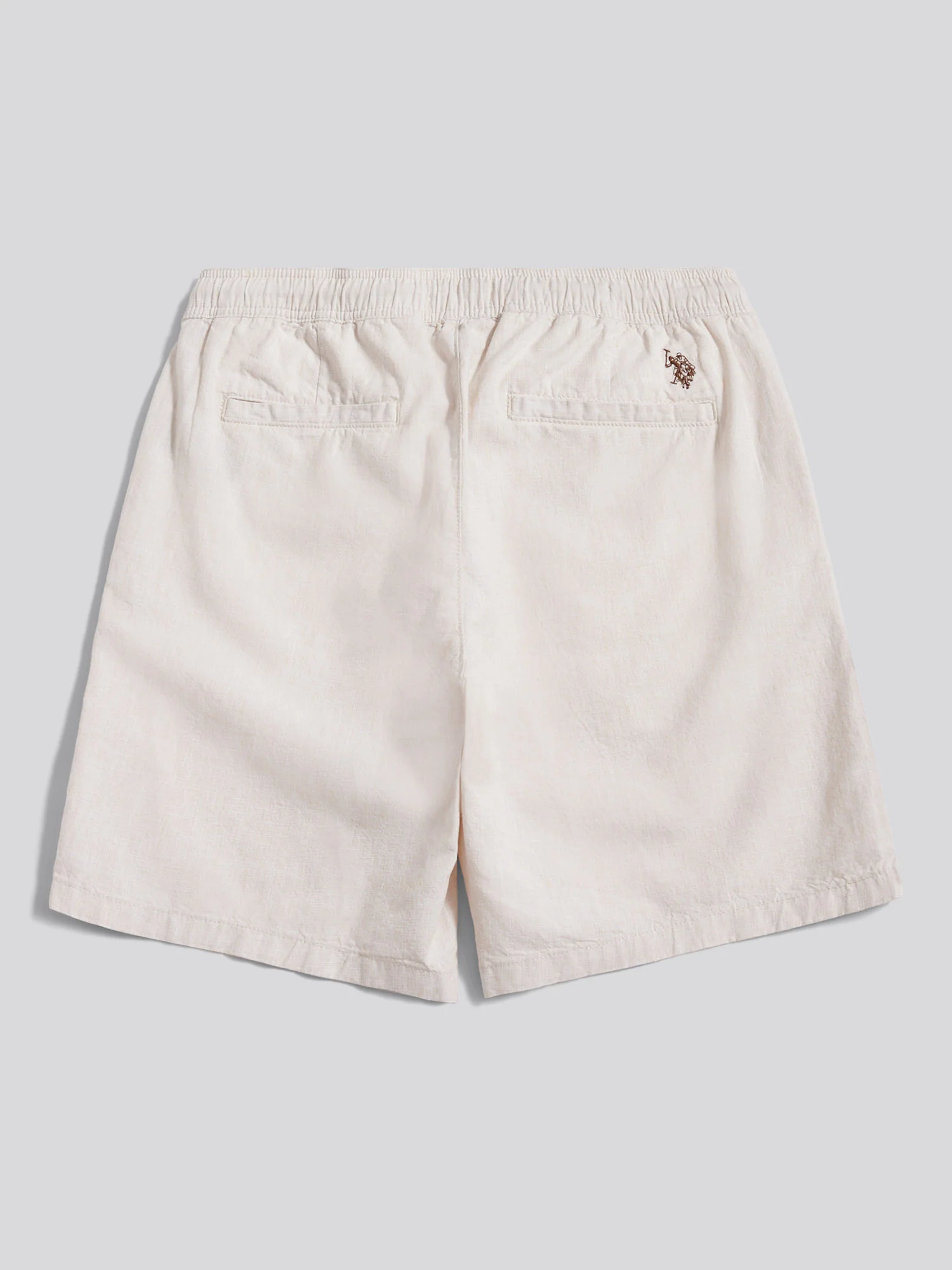 Mens Linen Blend Drawstring Short in Doeskin - Image 8
