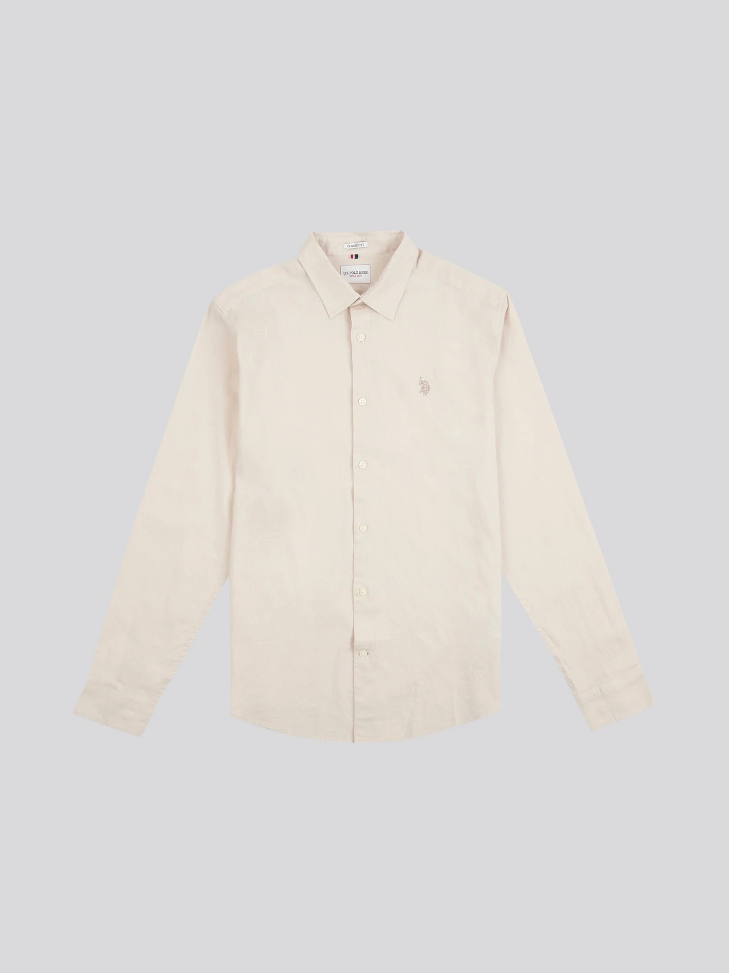 Mens Linen Blend Shirt Beige - Image 5