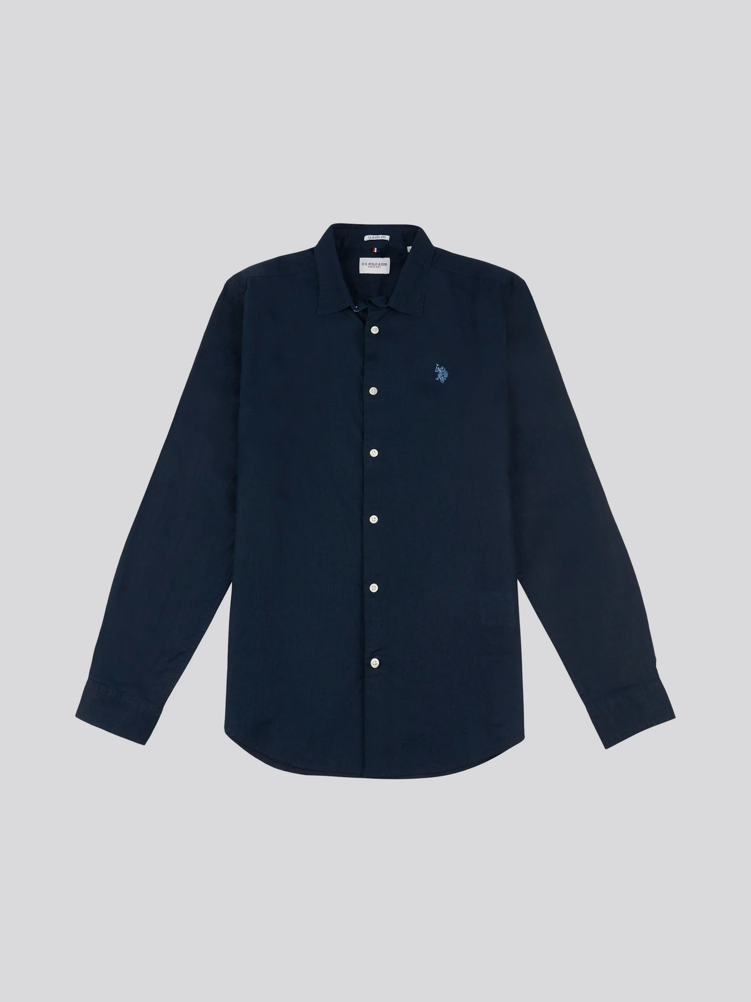Mens Linen Blend Shirt Dark Sapphire Navy / Moonlight Blue DHM - Image 5