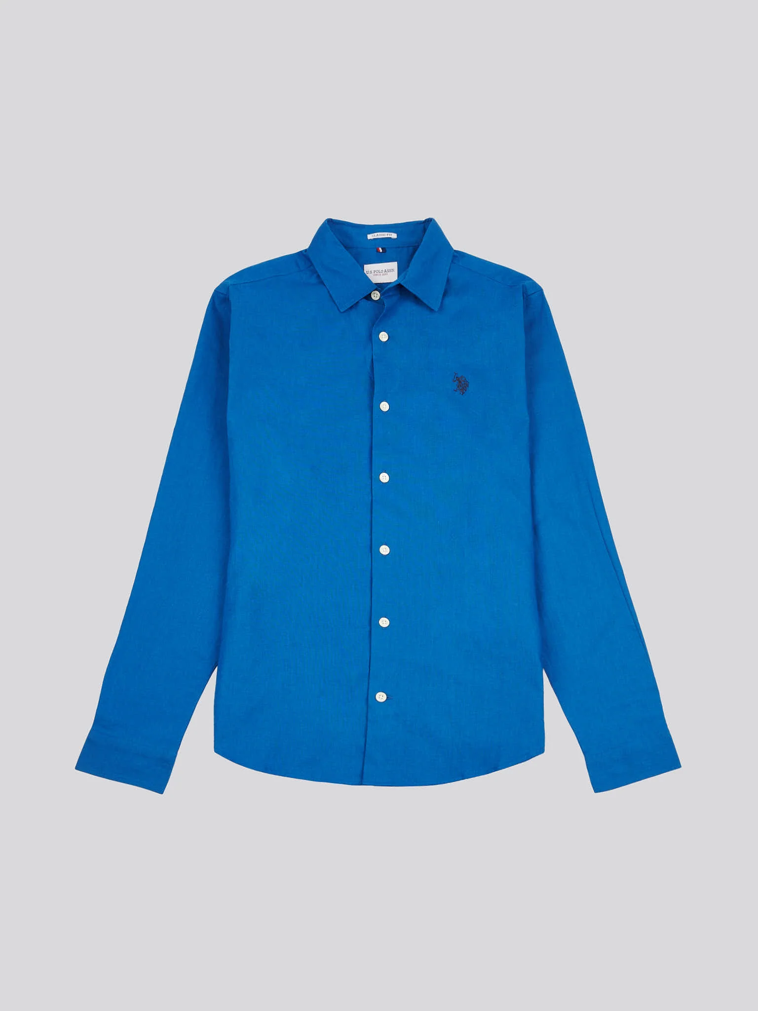 Mens Linen Blend Shirt Deja Vu Blue - Image 2