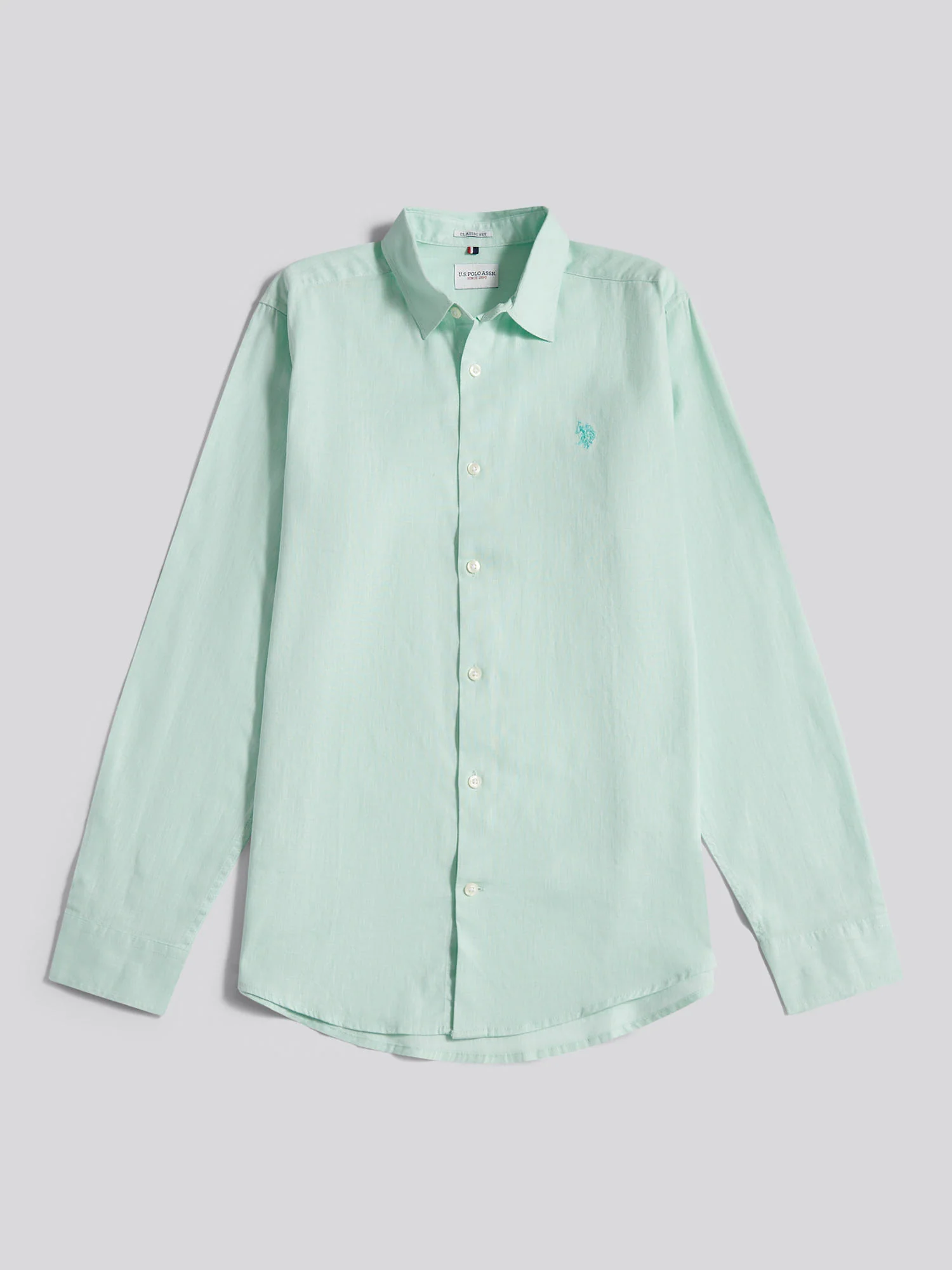 Mens Linen Blend Shirt Honeydew - Image 5