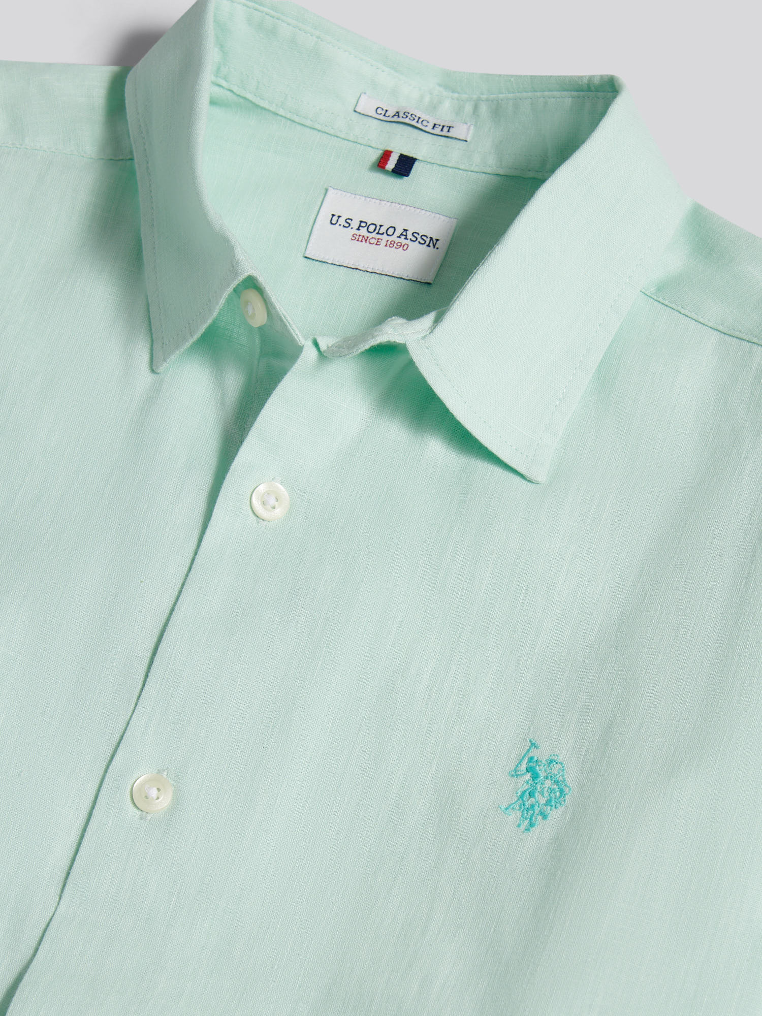 Mens Linen Blend Shirt Honeydew - Image 7