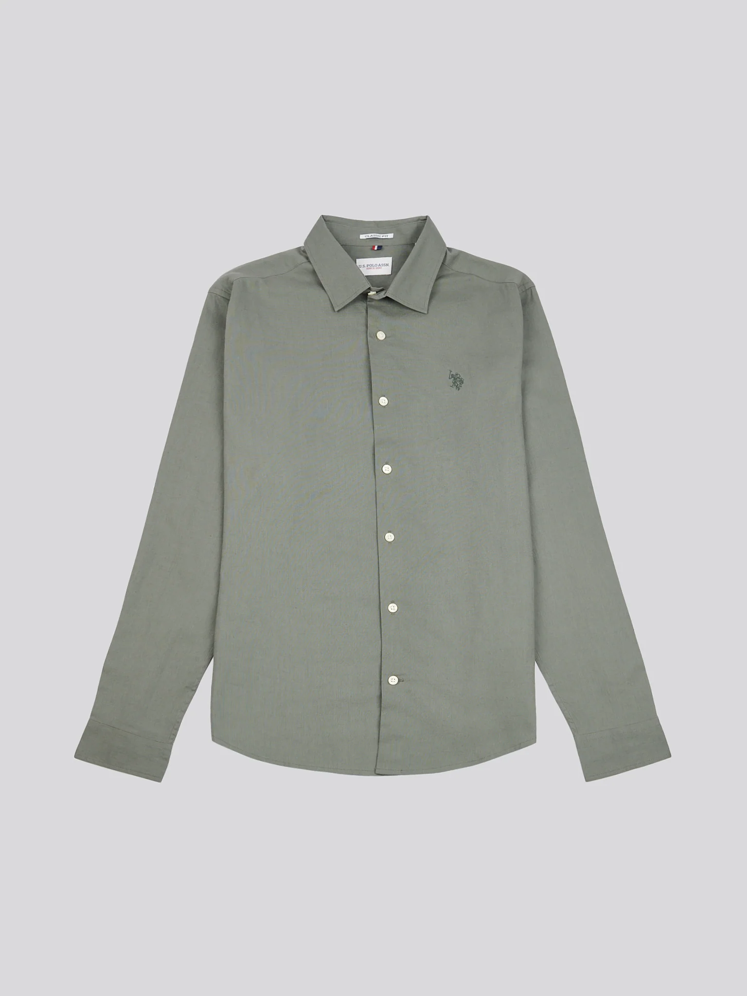 Mens Linen Blend Shirt Mulled Basil - Image 5