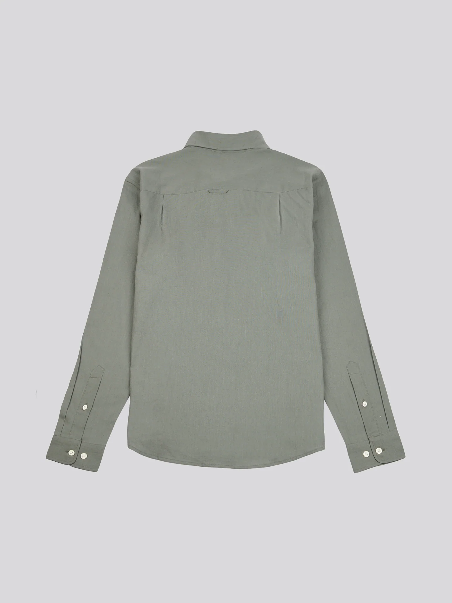 Mens Linen Blend Shirt Mulled Basil - Image 6