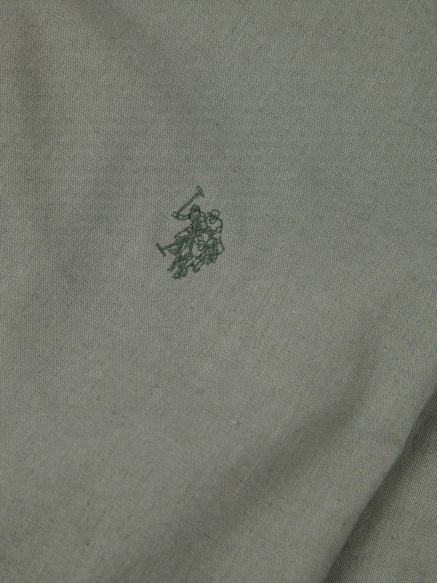 Mens Linen Blend Shirt Mulled Basil - Image 7