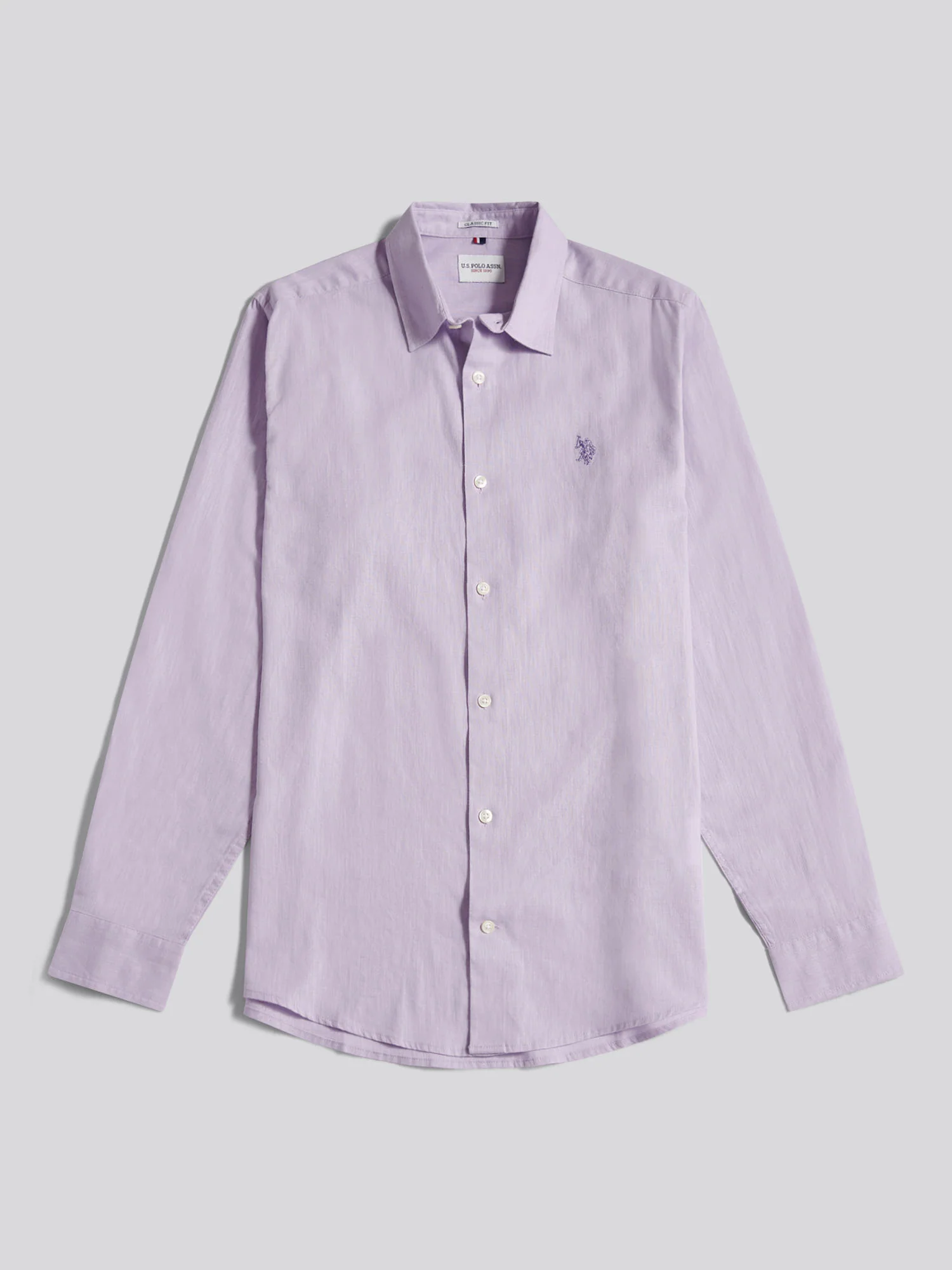 Mens Linen Blend Shirt Pastel Lilac - Image 7