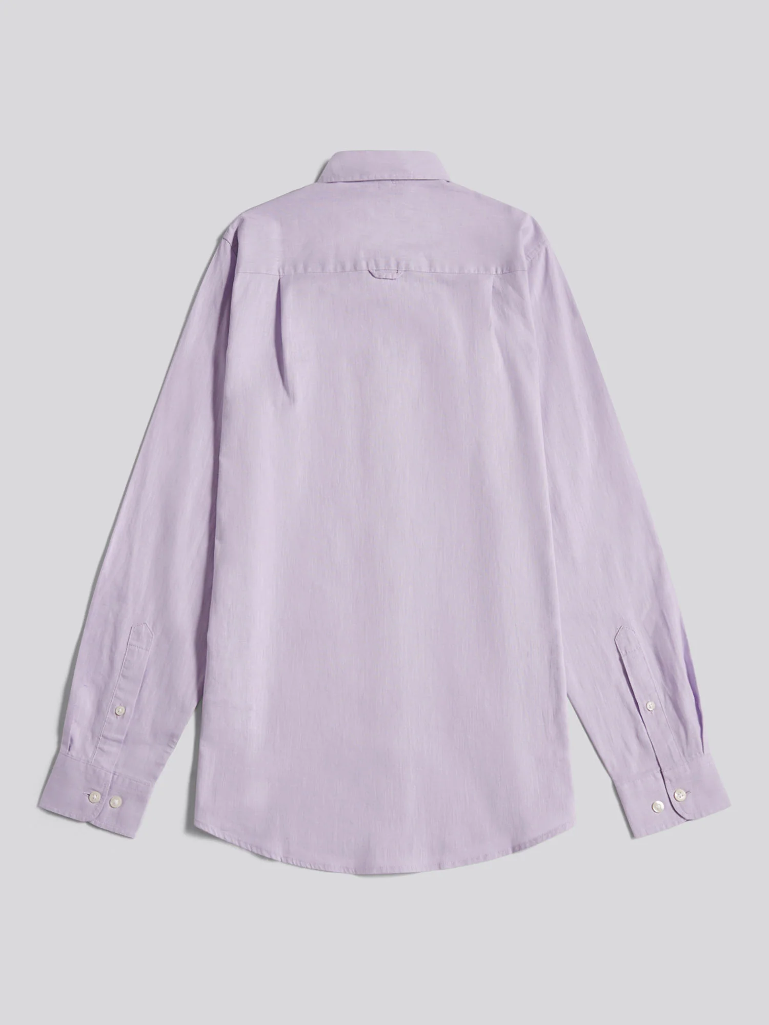Mens Linen Blend Shirt Pastel Lilac - Image 8