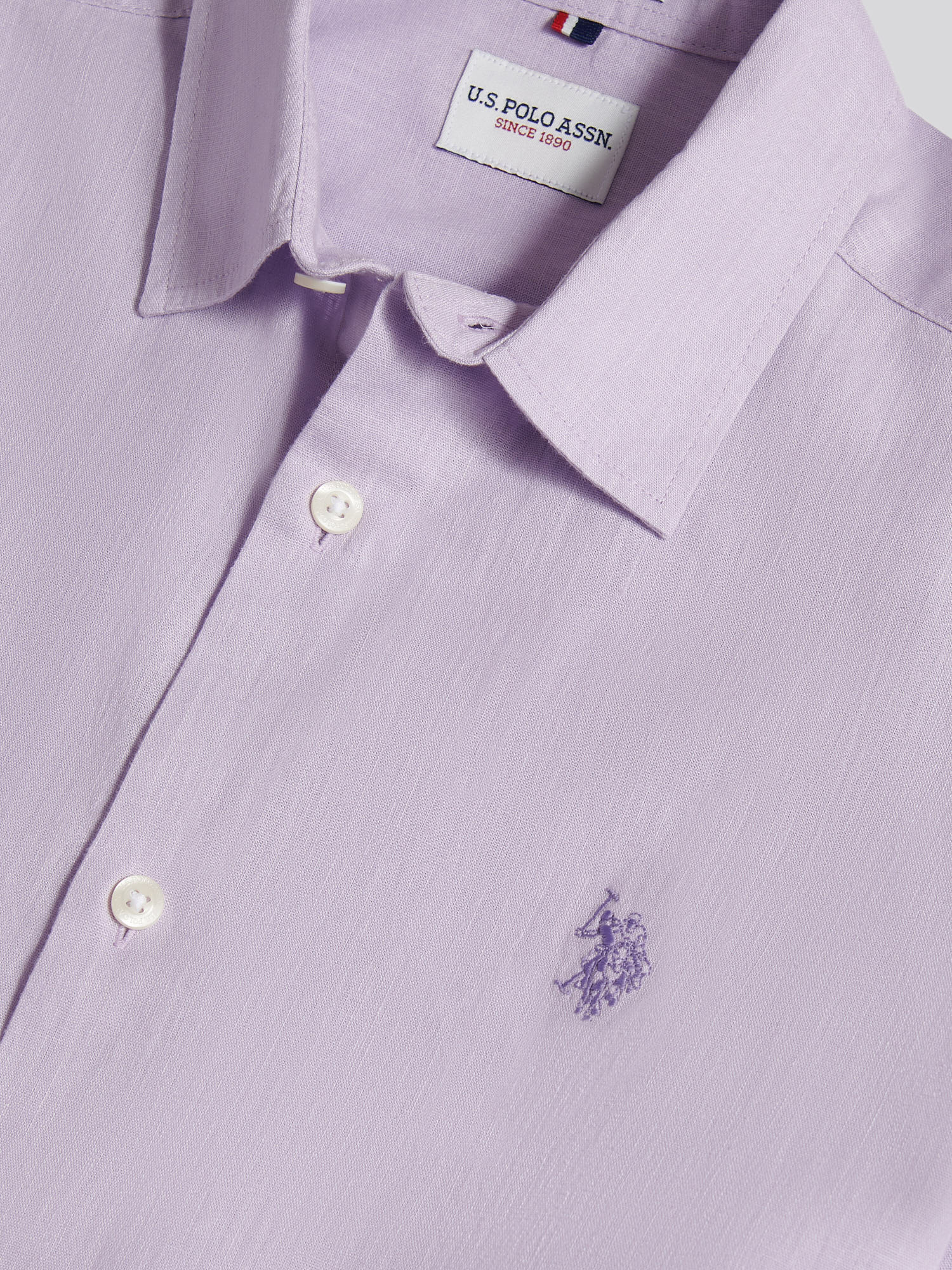 Mens Linen Blend Shirt Pastel Lilac - Image 9
