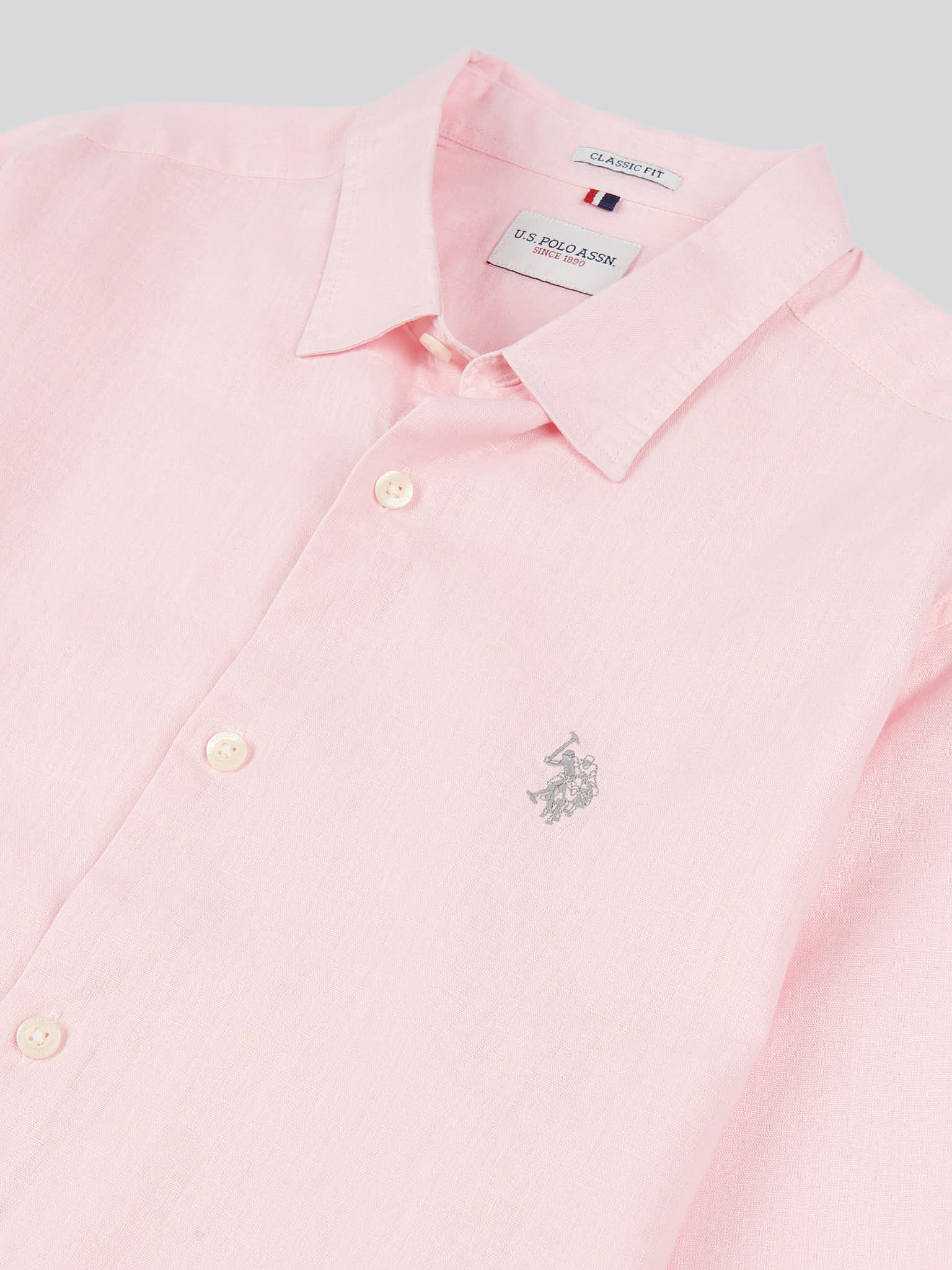 Mens Linen Blend Shirt Pink a Boo - Image 6