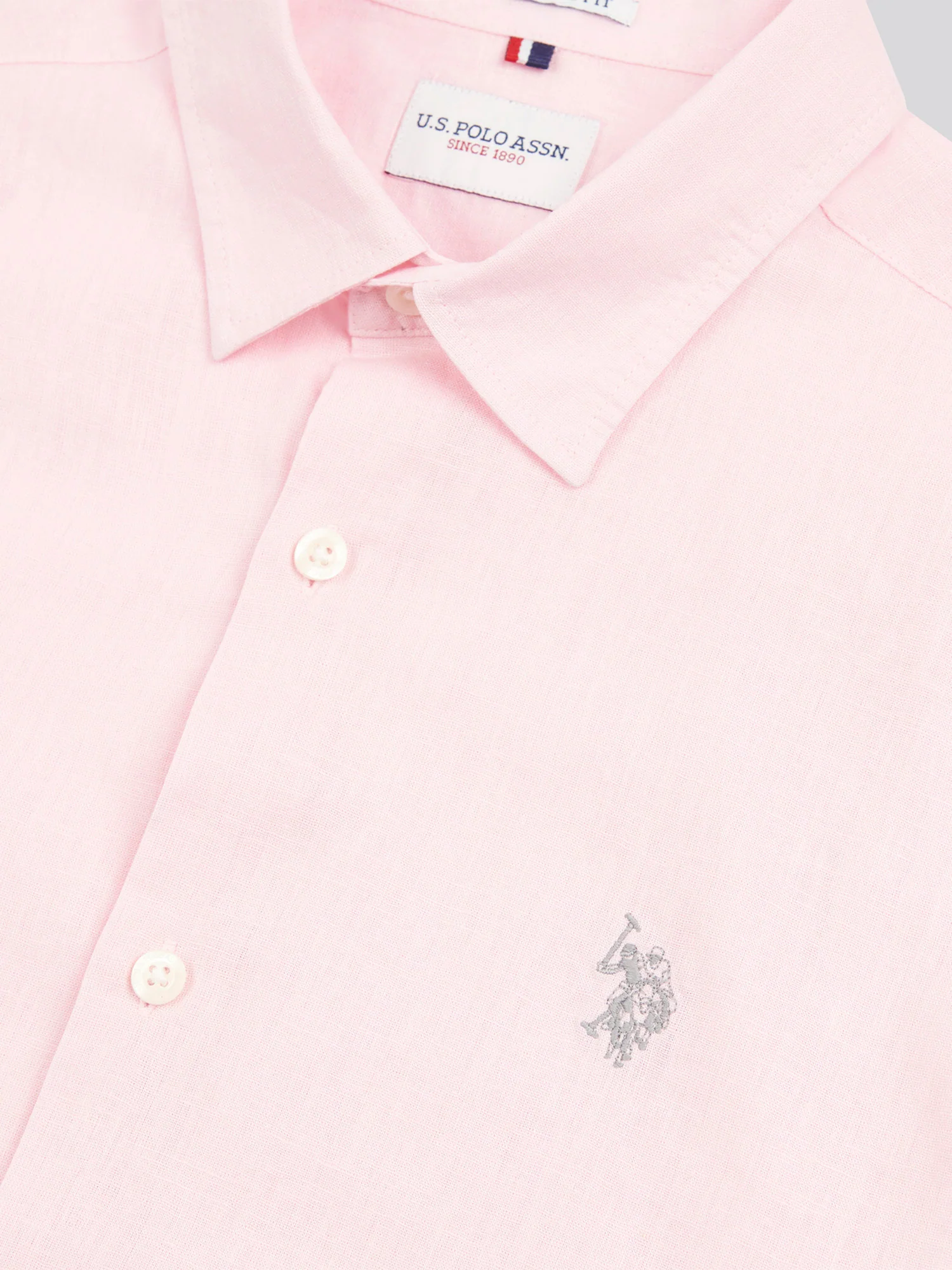 Mens Linen Blend Shirt Pink a Boo - Image 7