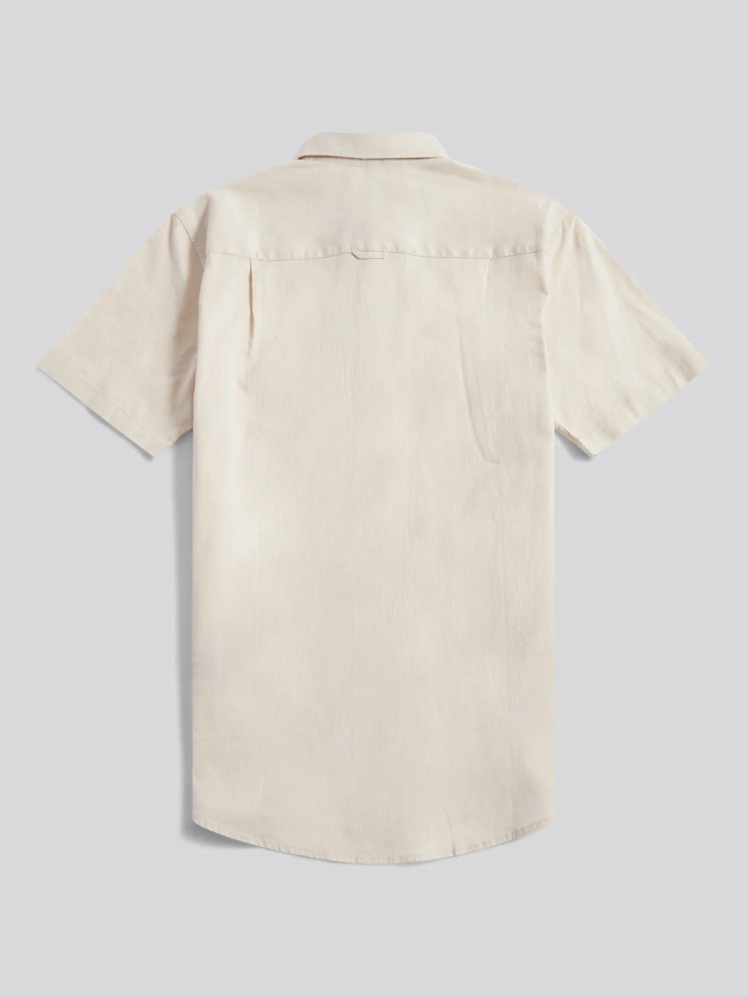 Mens Linen Blend Short Sleeve Shirt Beige - Image 7
