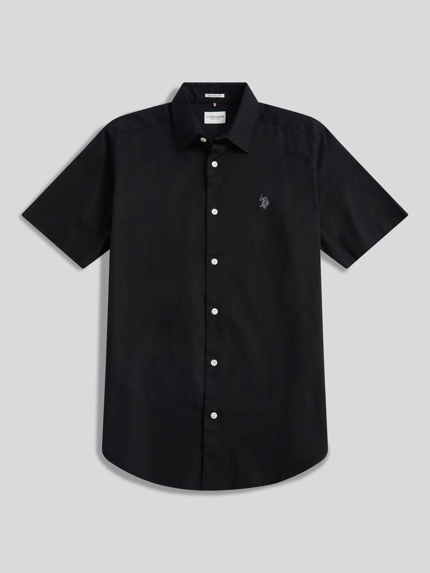 Mens Linen Blend Short Sleeve Shirt Black - Image 5