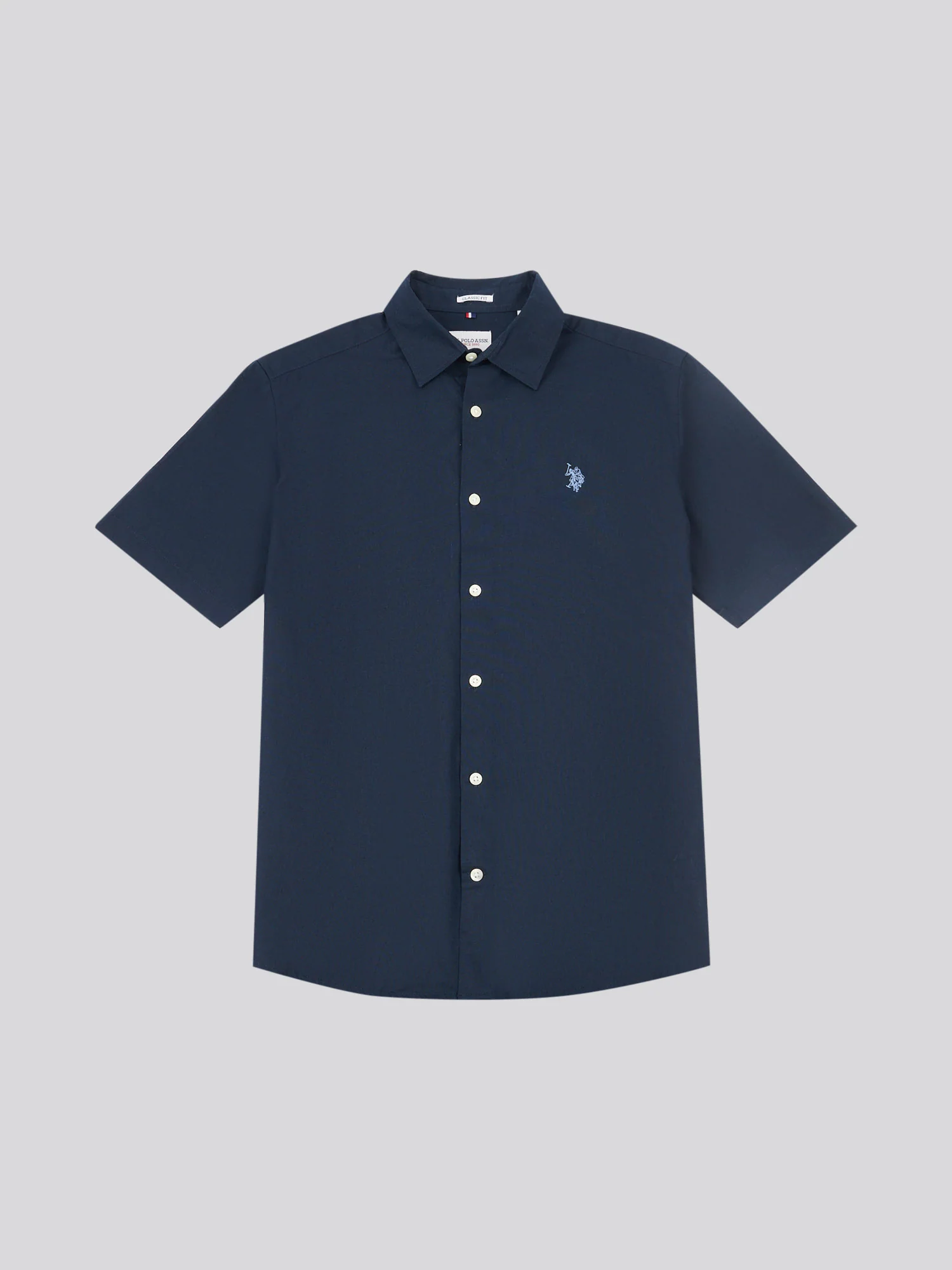 Mens Linen Blend Short Sleeve Shirt Dark Sapphire Navy / Moonlight Blue DHM - Image 5