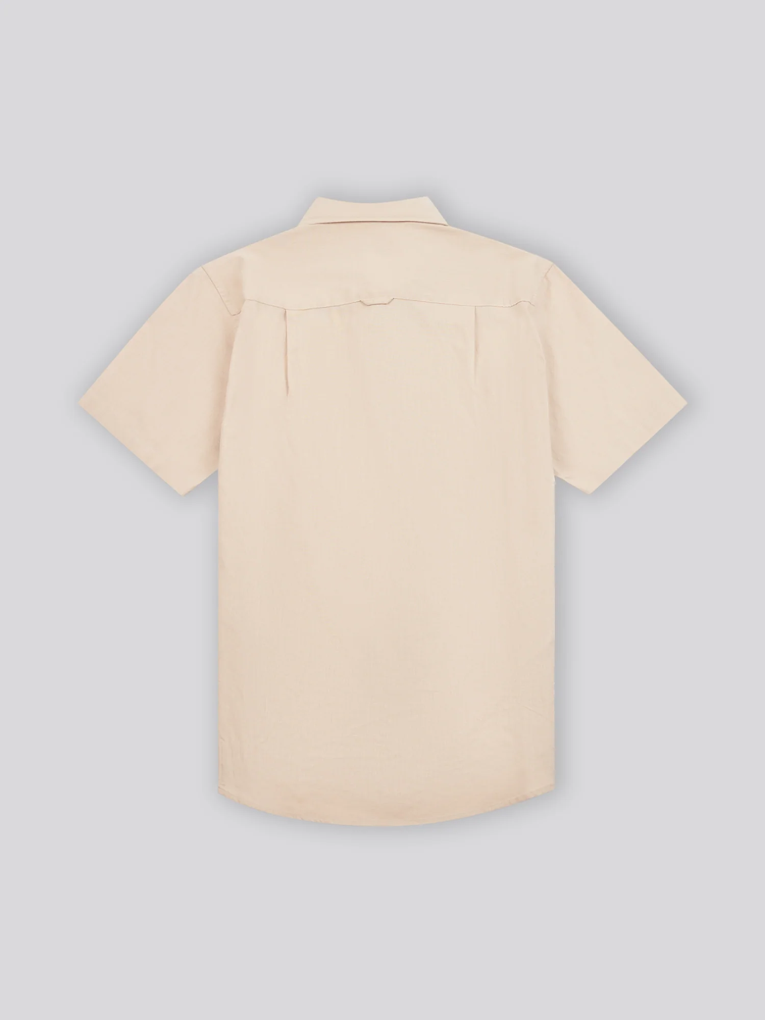 Mens Linen Blend Short Sleeve Shirt Doeskin - Image 6