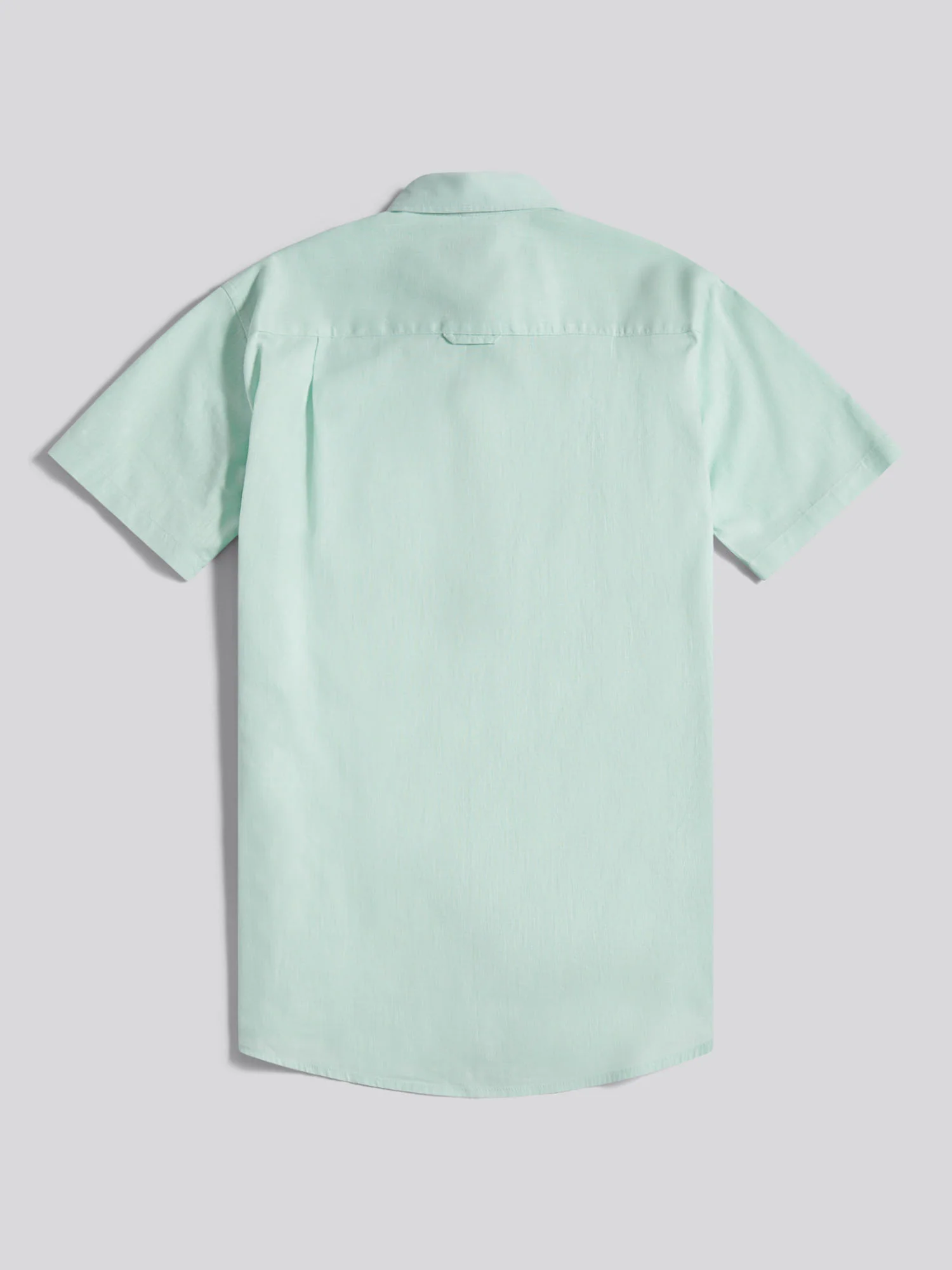 Mens Linen Blend Short Sleeve Shirt Honeydew - Image 7
