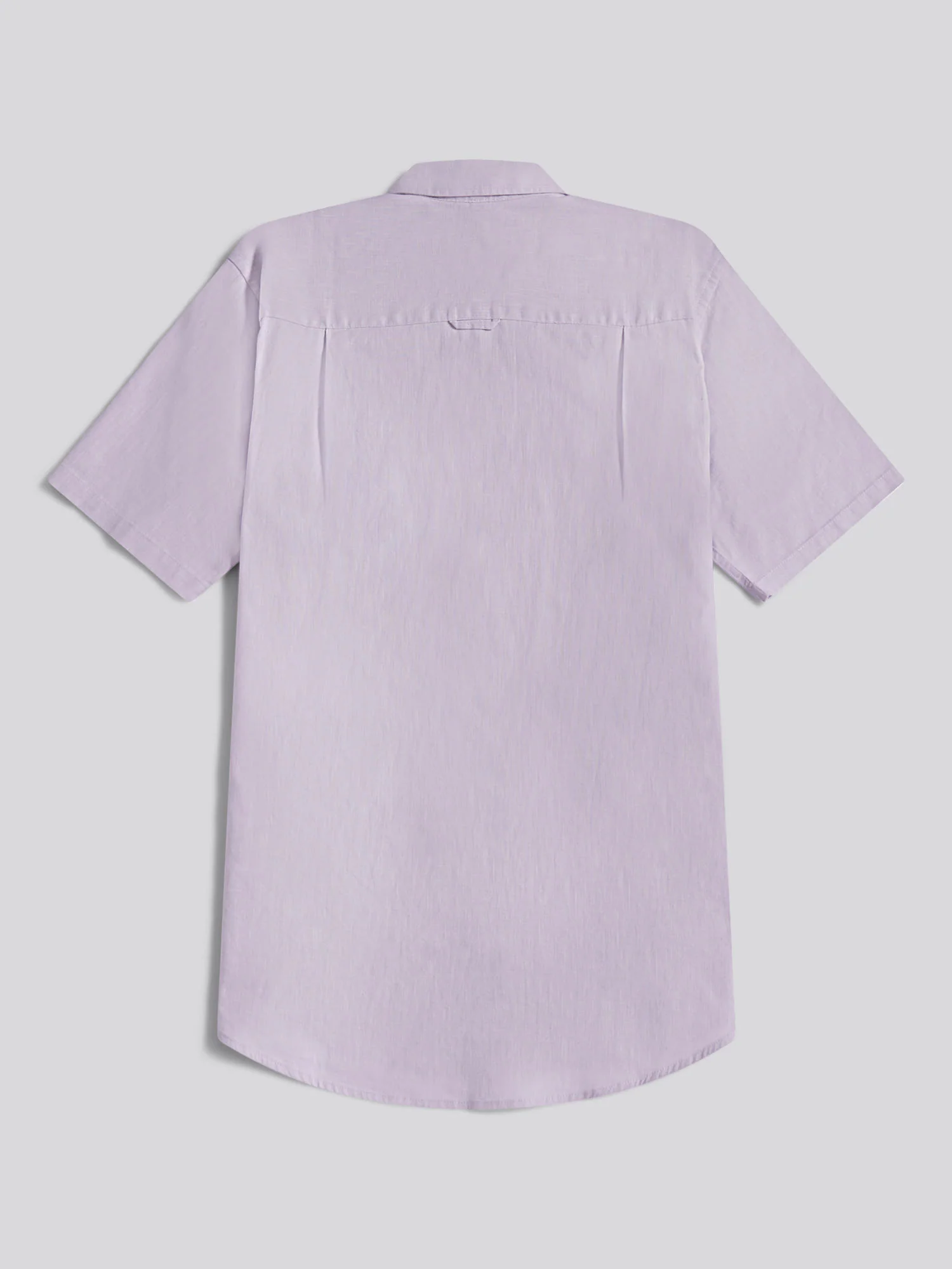 Mens Linen Blend Short Sleeve Shirt Pastel Lilac - Image 6