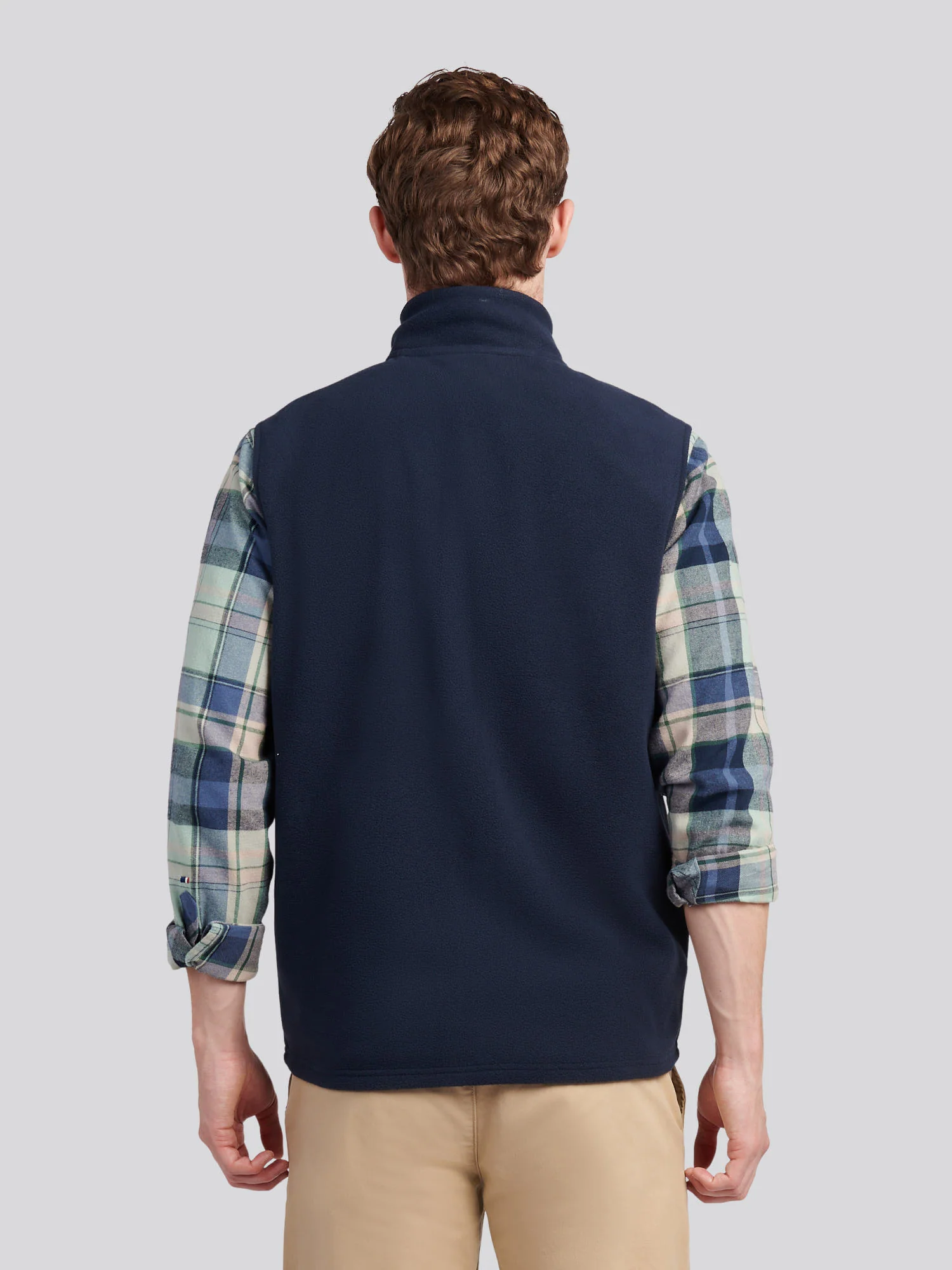 Mens Micro Fleece Gilet in Dark Sapphire Navy / Moonlight Blue DHM - Image 4