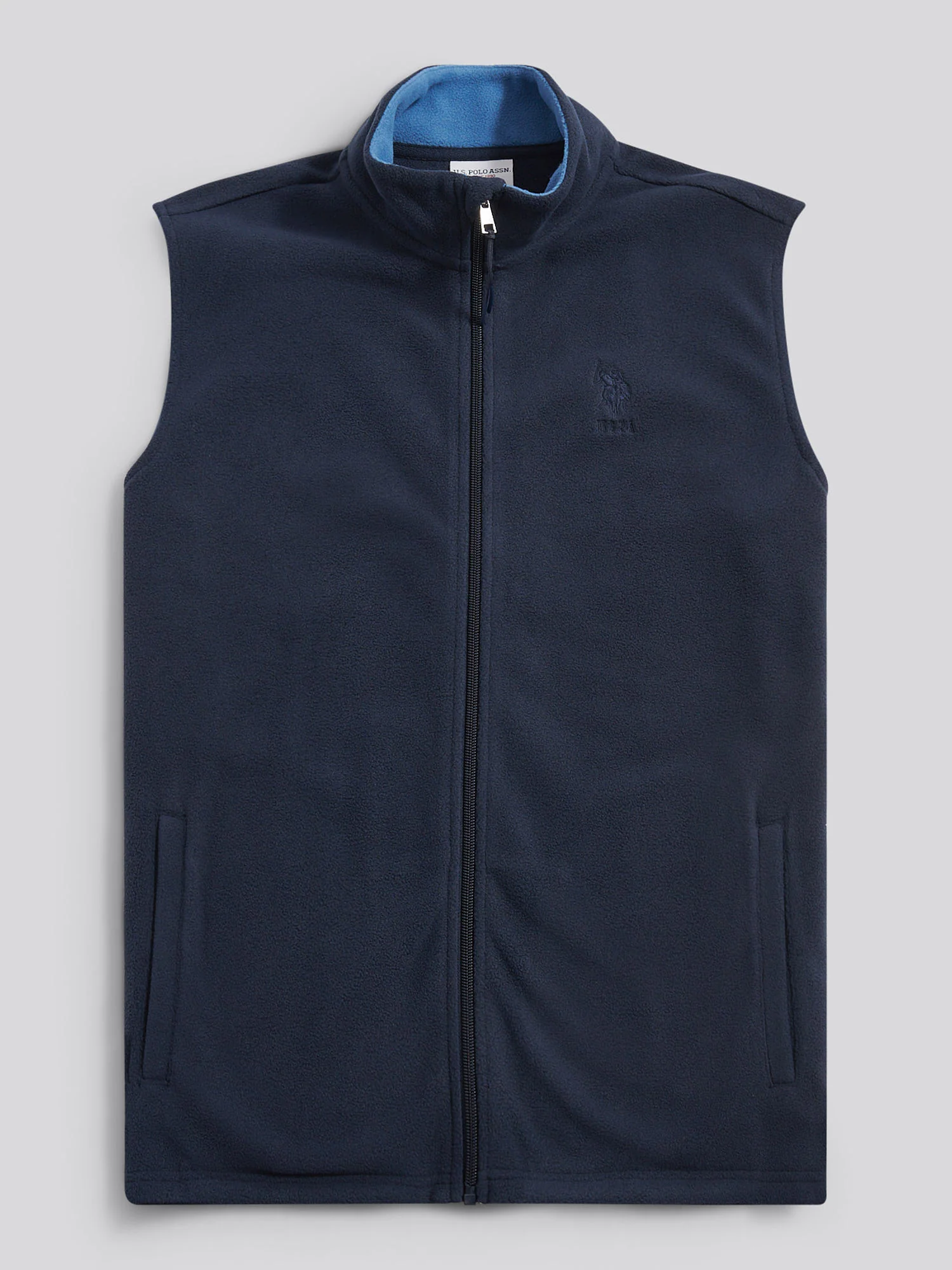 Mens Micro Fleece Gilet in Dark Sapphire Navy / Moonlight Blue DHM - Image 5