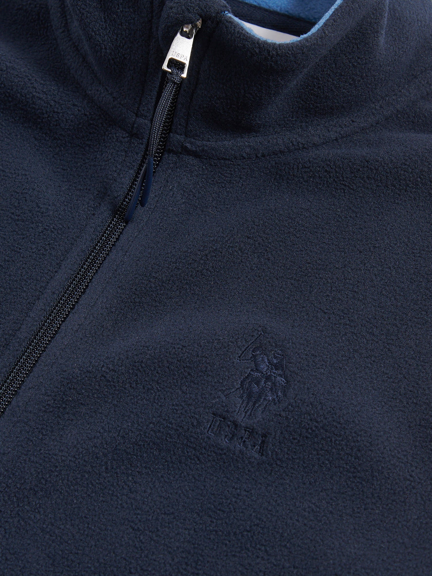 Mens Micro Fleece Gilet in Dark Sapphire Navy / Moonlight Blue DHM - Image 7