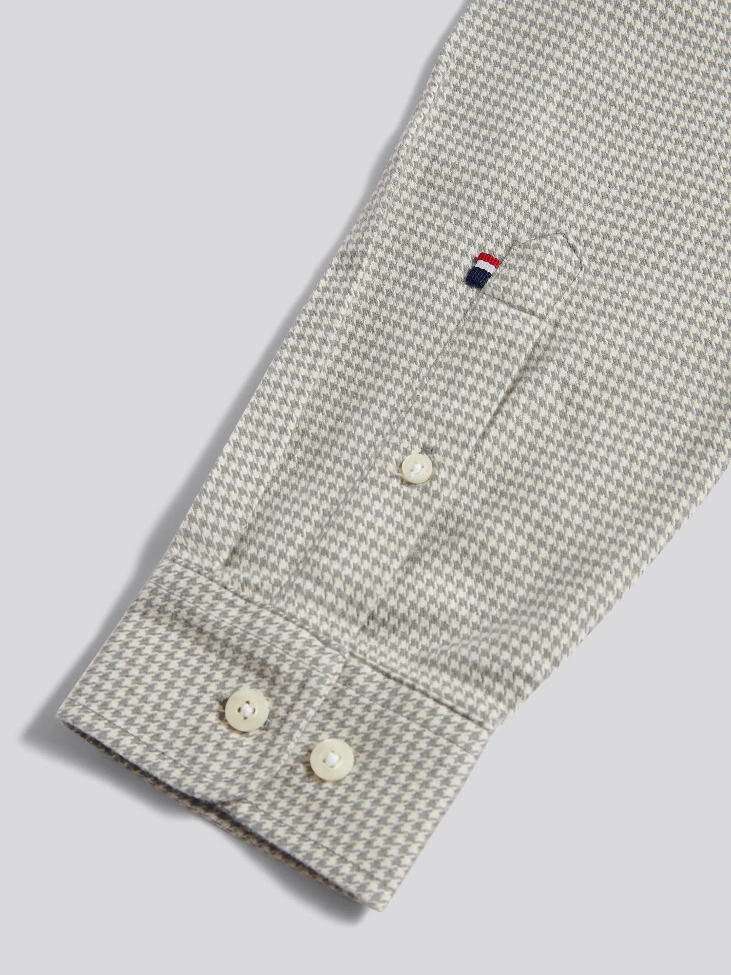 Mens Mini Houndstooth Shirt in Mid Grey Marl - Image 9