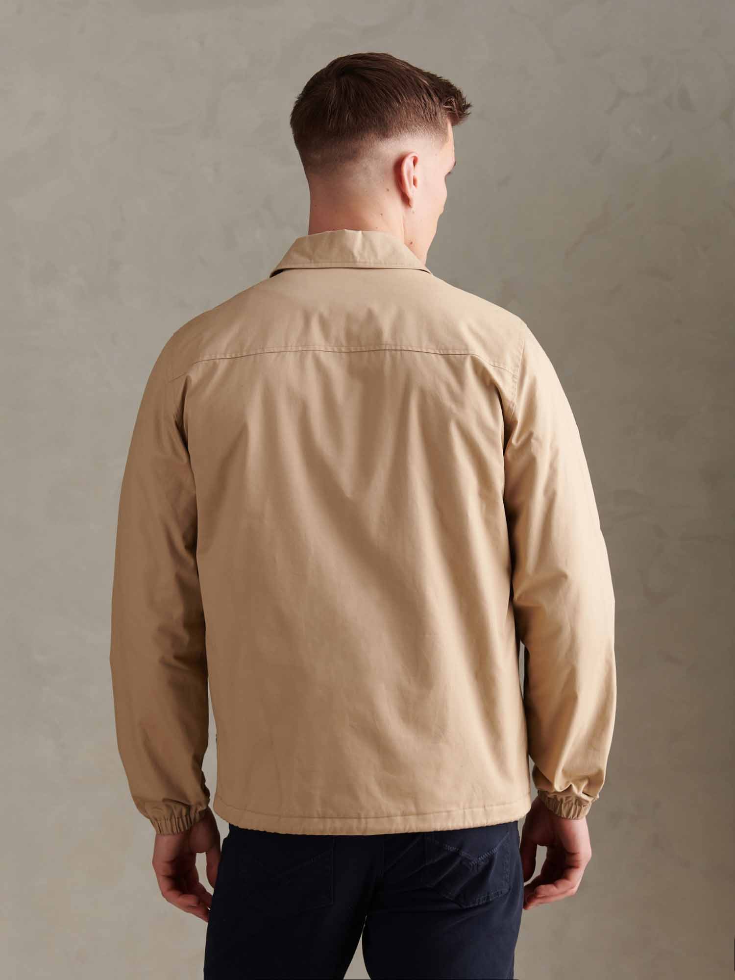 Mens Modern Cotton Coach Jacket Cornstalk - Image 4