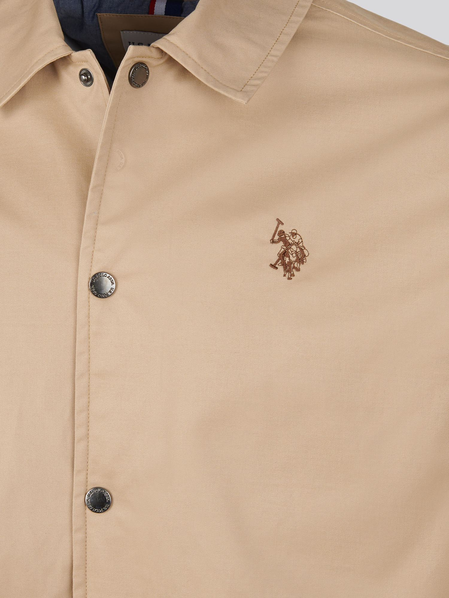 Mens Modern Cotton Coach Jacket Cornstalk - Image 9