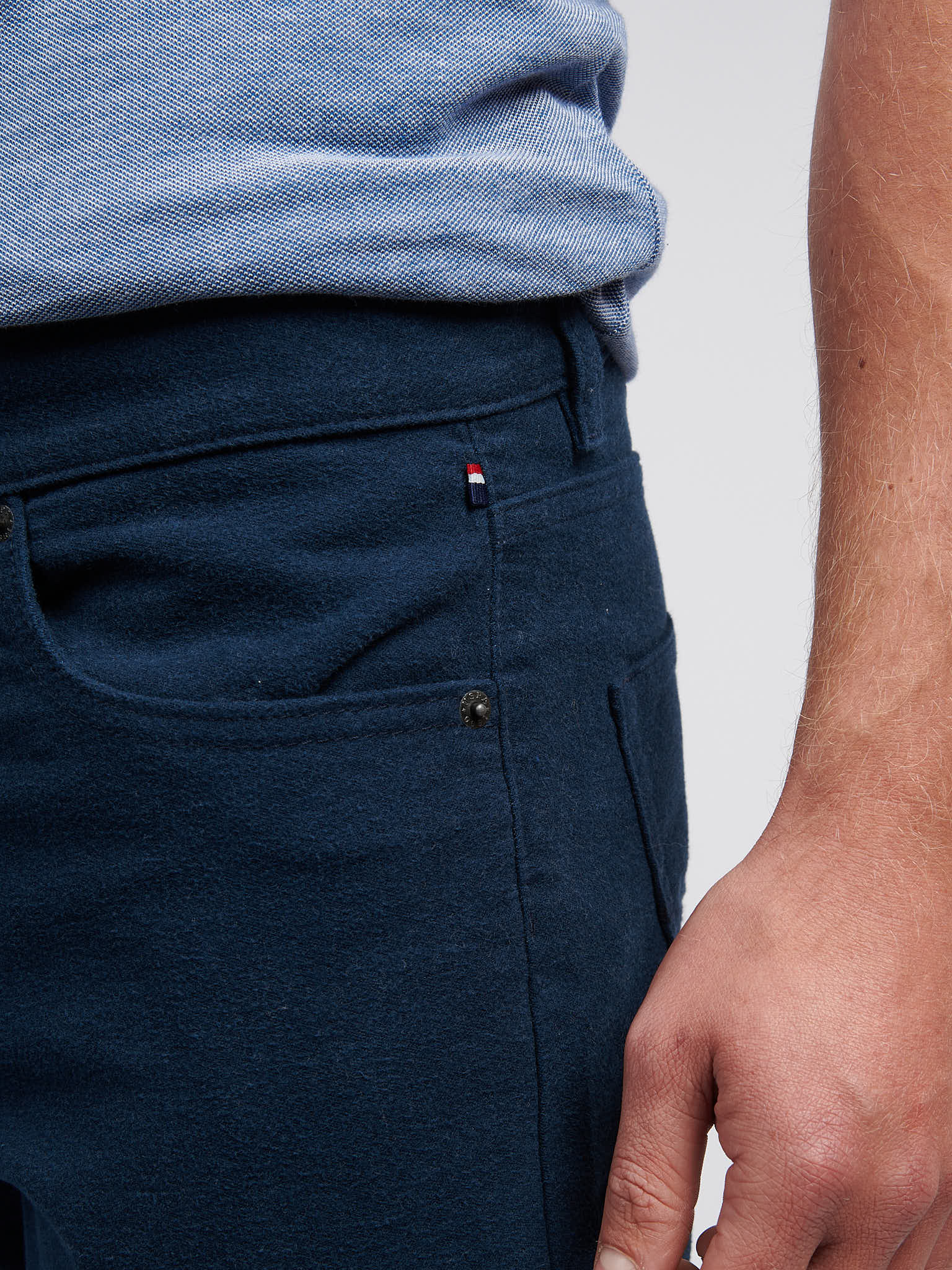 Mens Moleskin 5 Pocket Trouser in Dark Sapphire Navy - Image 5