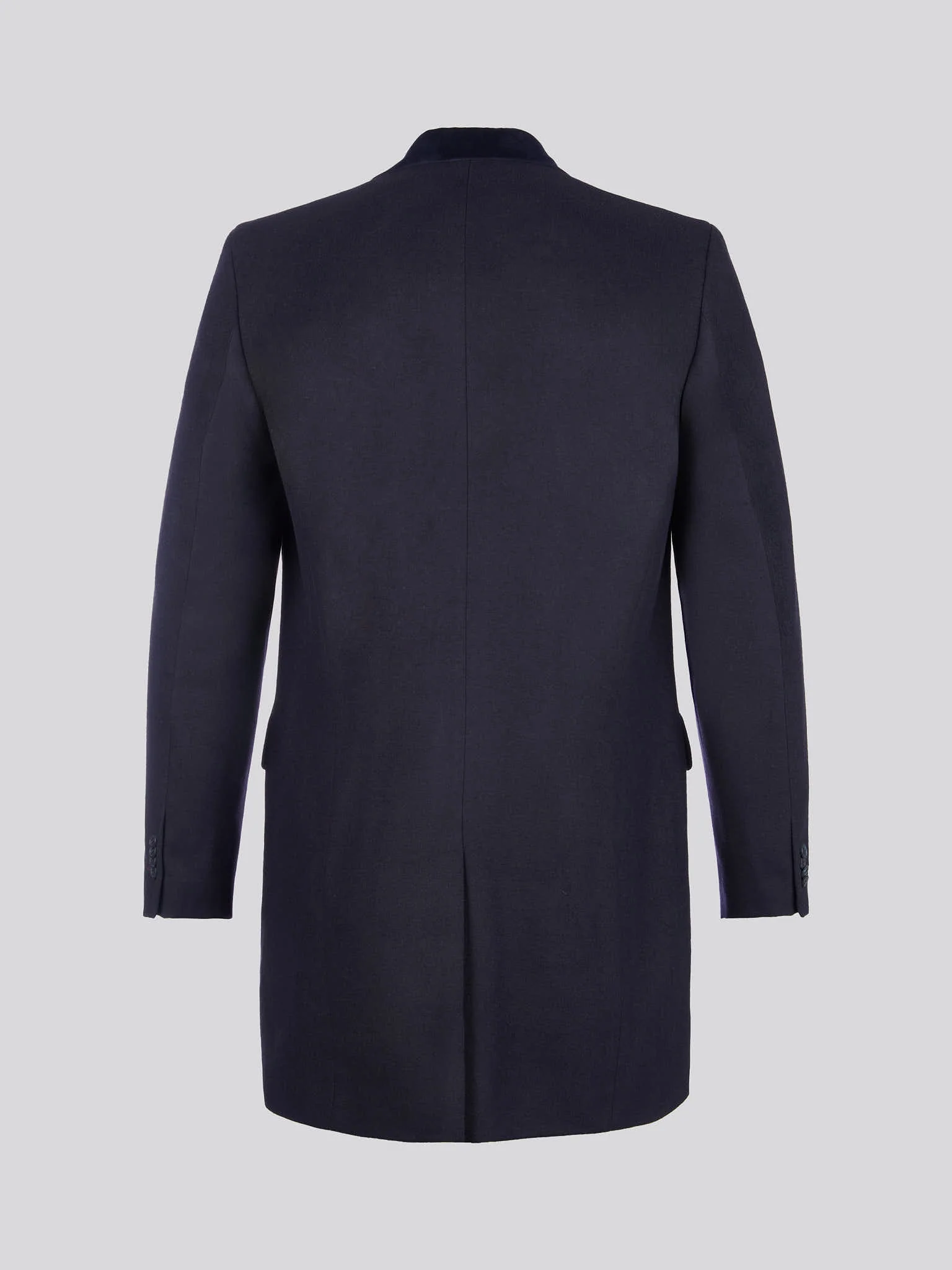 Mens Notch Overcoat in Dark Sapphire Navy - Image 11