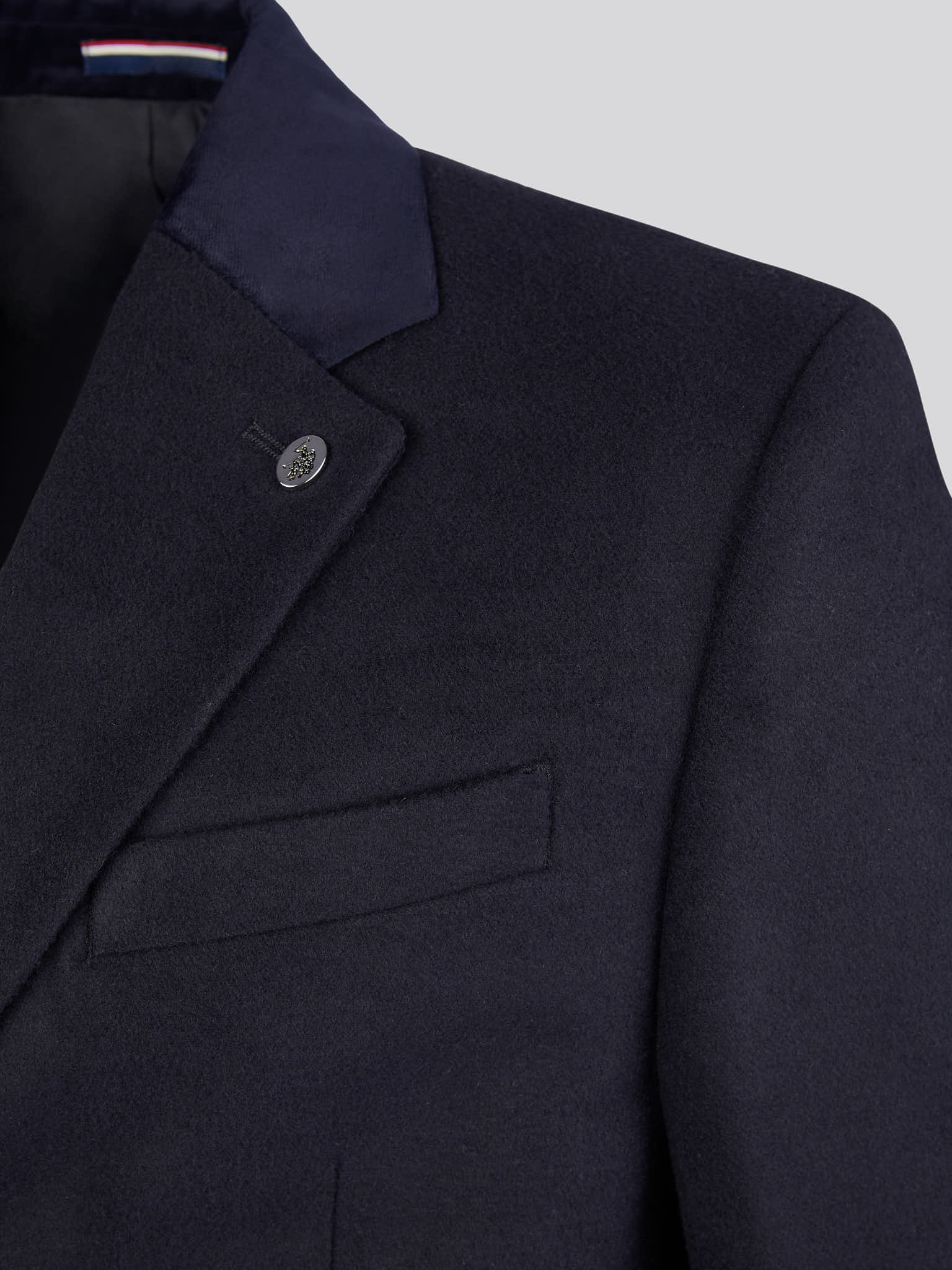 Mens Notch Overcoat in Dark Sapphire Navy - Image 12